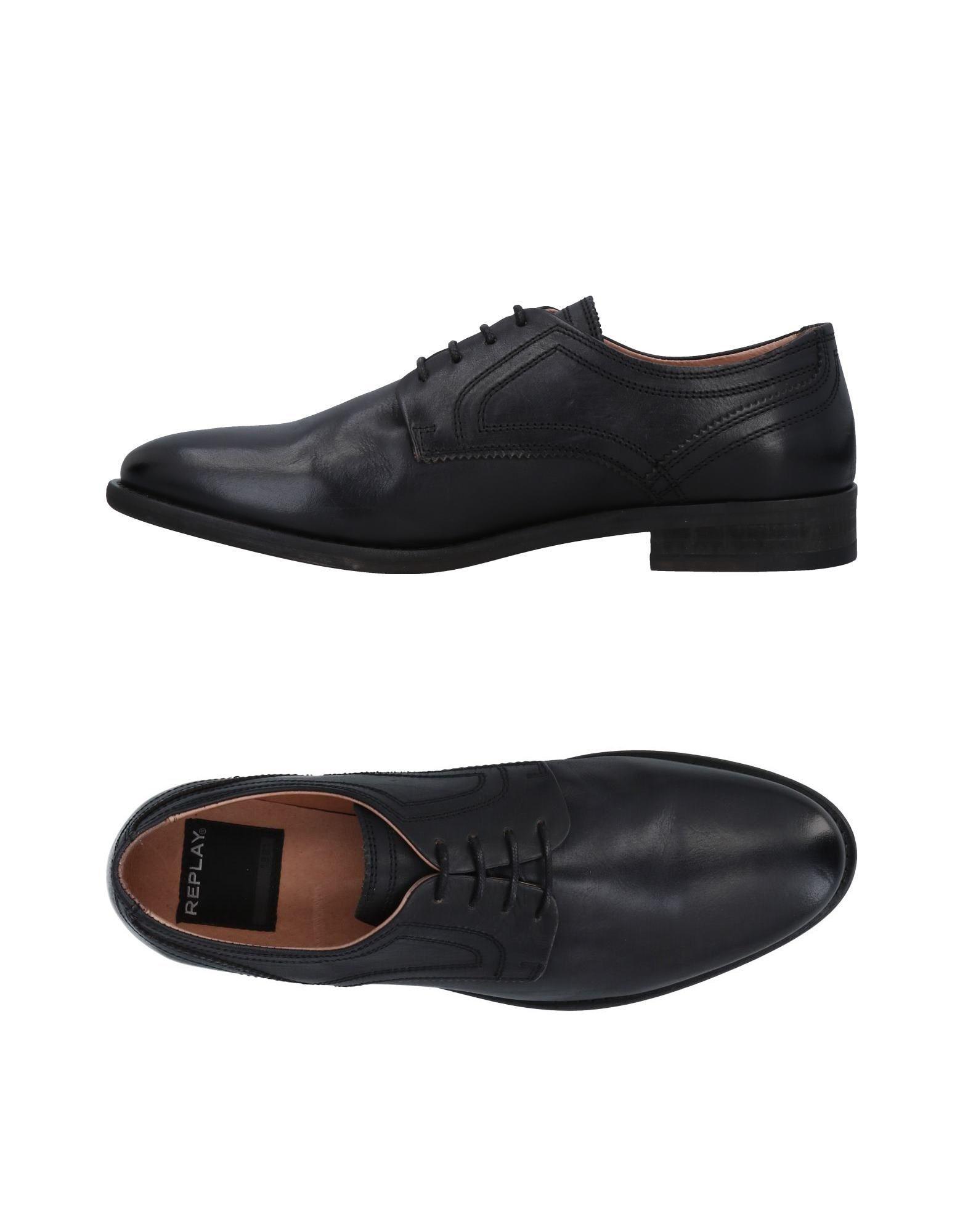Replay Leather Laceup Shoe in Black for Men Lyst