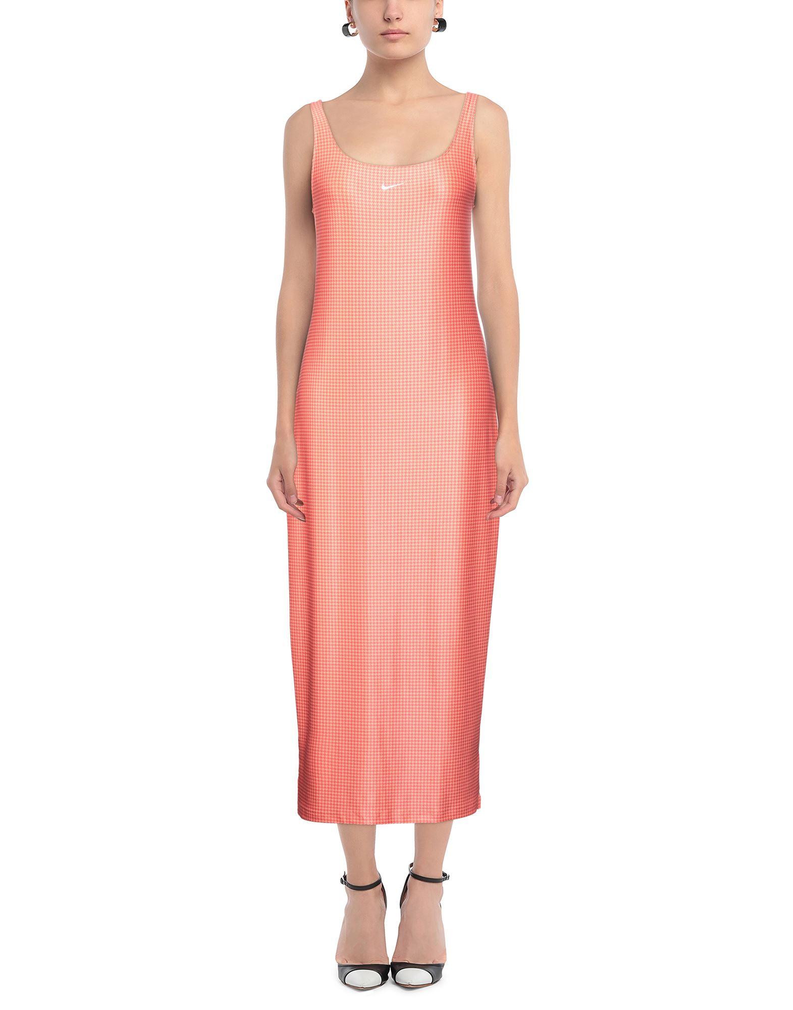 Nike Synthetic Midi Dress in Coral (Pink) | Lyst