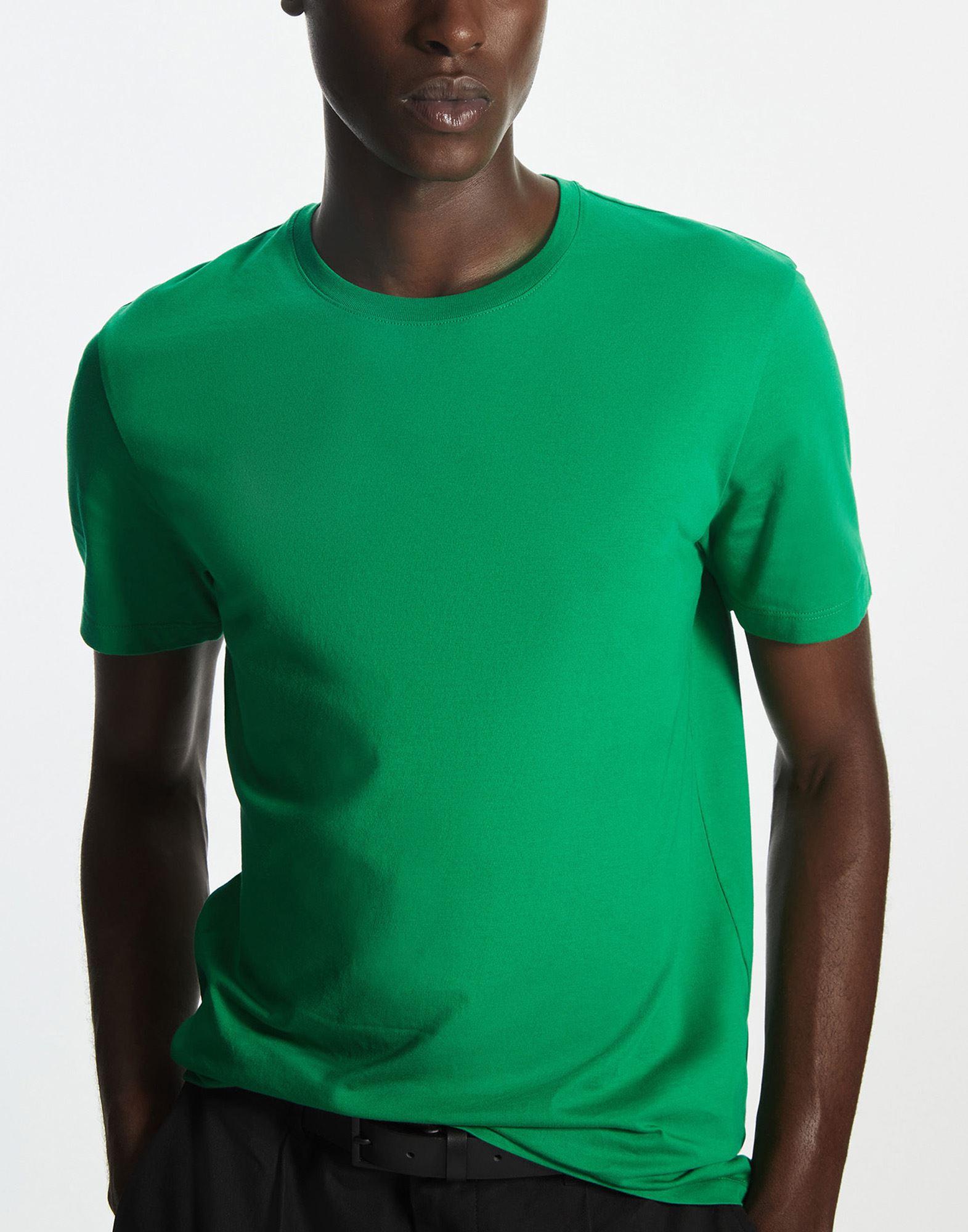 THE EXTRA FINE T-SHIRT - Dark green - COS