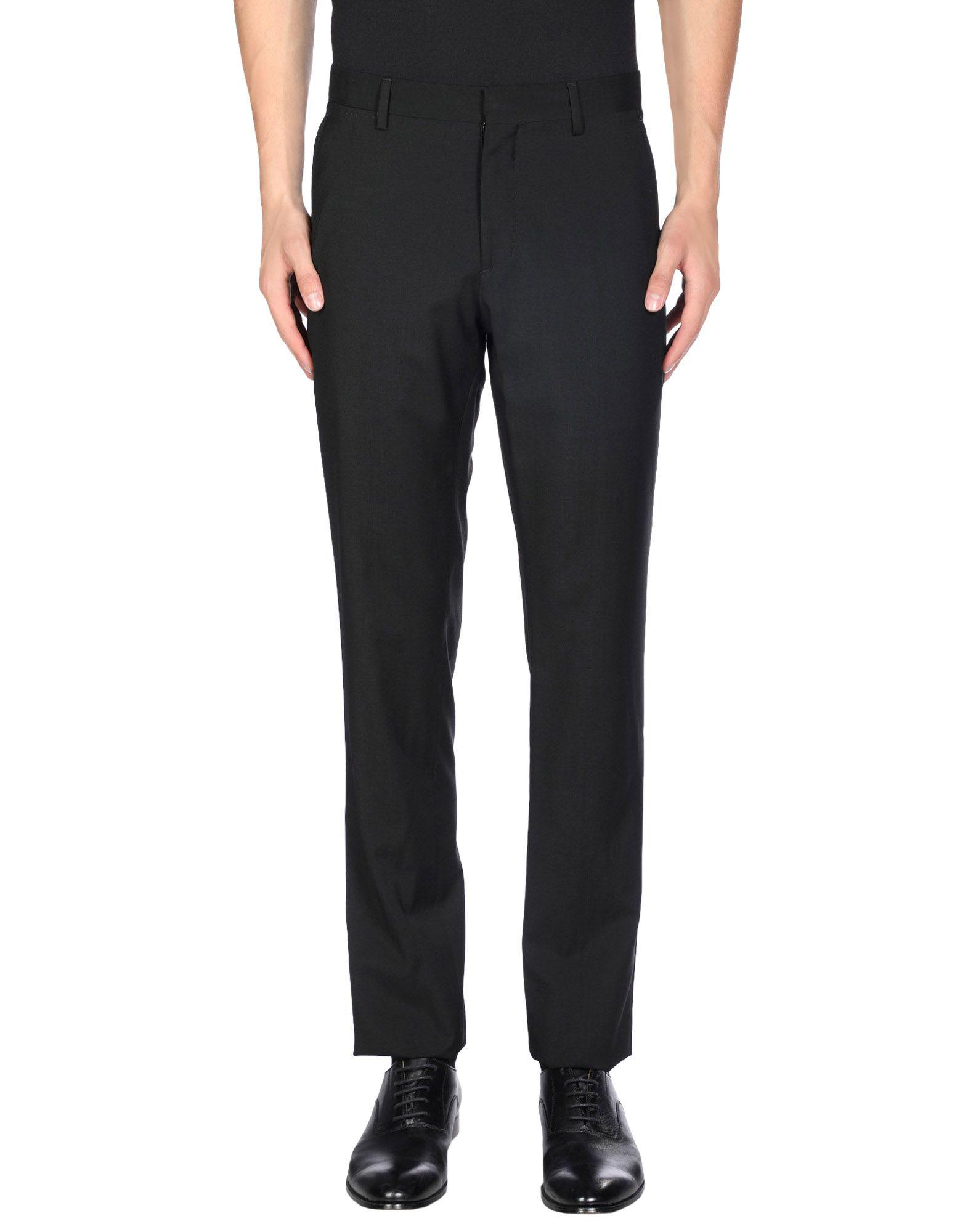 Burberry Wool Casual Pants in Black for Men - Lyst