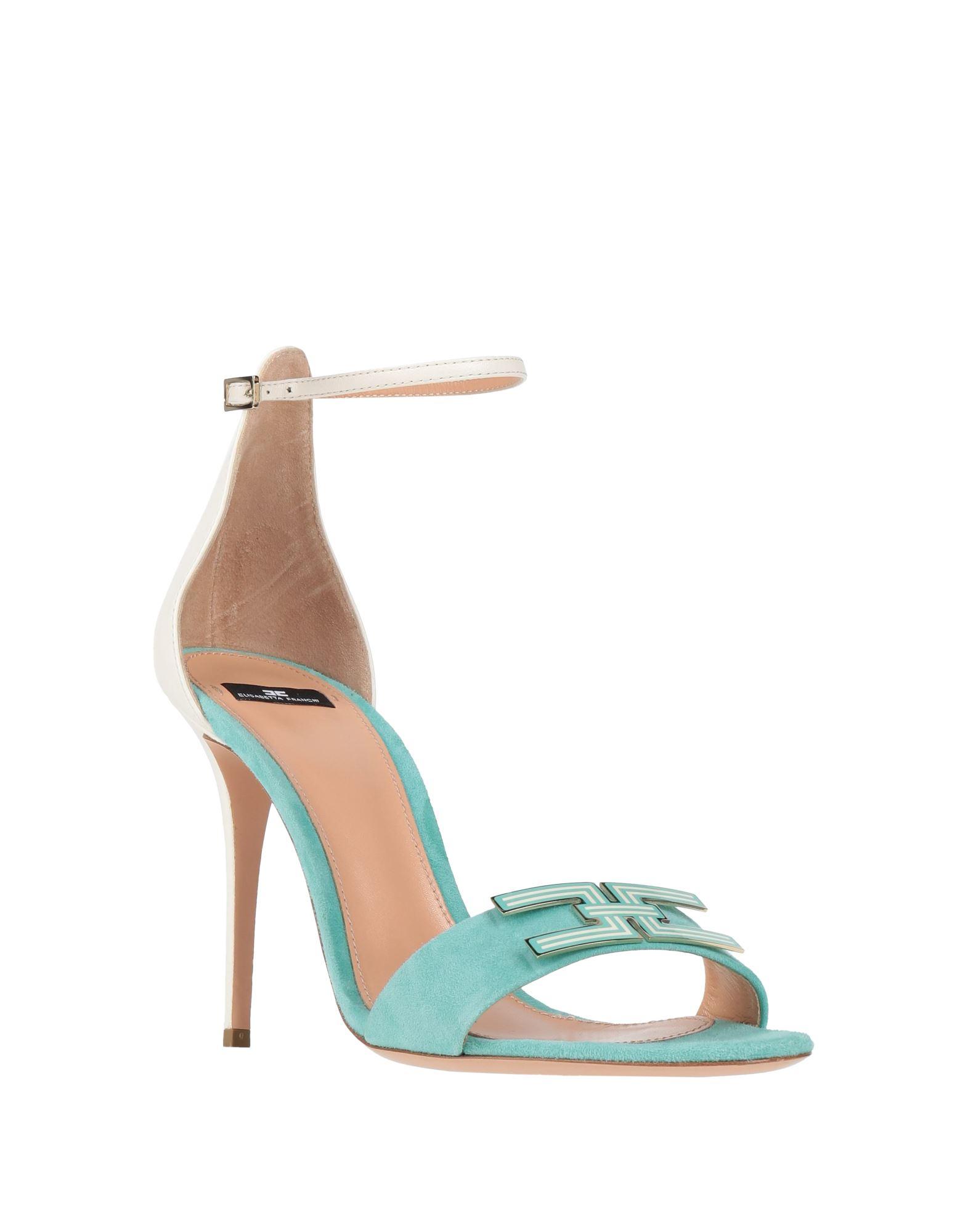サンダル・ミュール ELISABETTA FRANCHI Sculpture heel sandals Elisabetta Franchi Leather Sandals With Logo Heel | italist