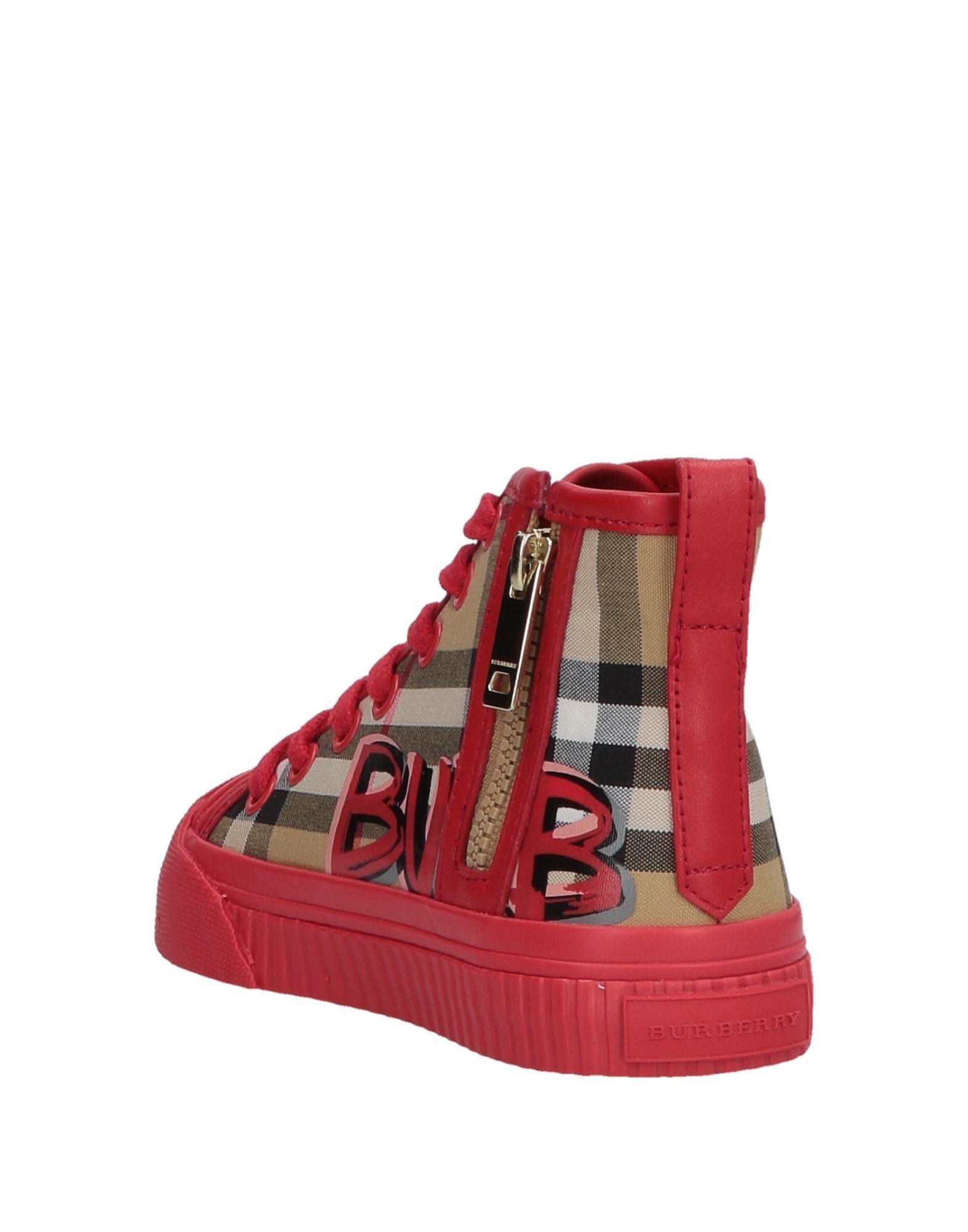 Burberry Leather High-tops & Sneakers in Red for Men | Lyst