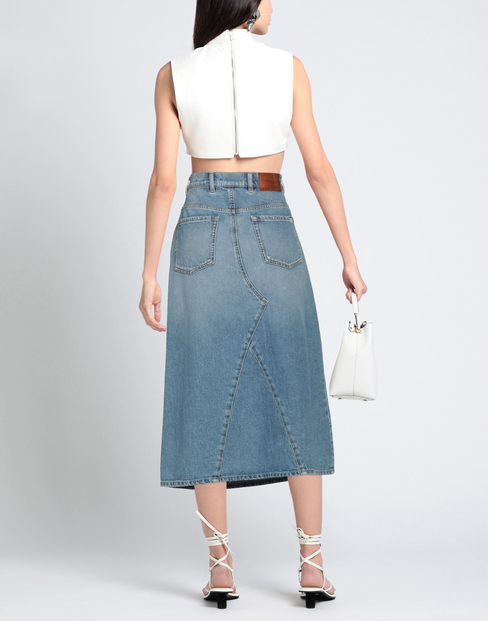 Slit Front Midi Denim Skirt with Pockets – Relatable Boutique by Danielle