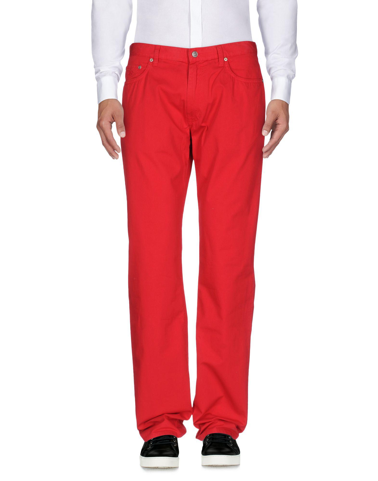 Henry Cotton's Leather Casual Pants in Red for Men - Lyst