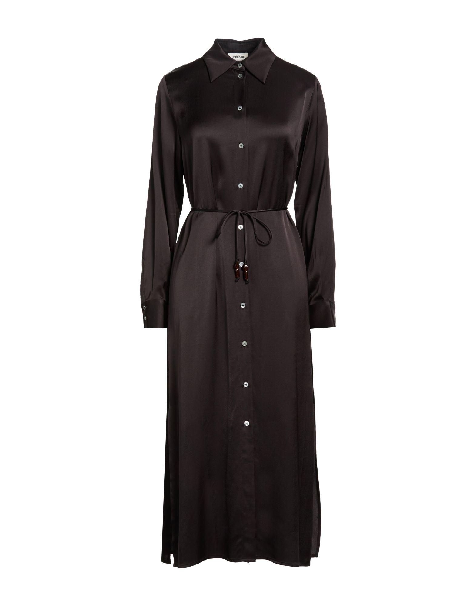 black satin midi shirt dress & Other Stories | Satin Midi Shirt Dress | Black