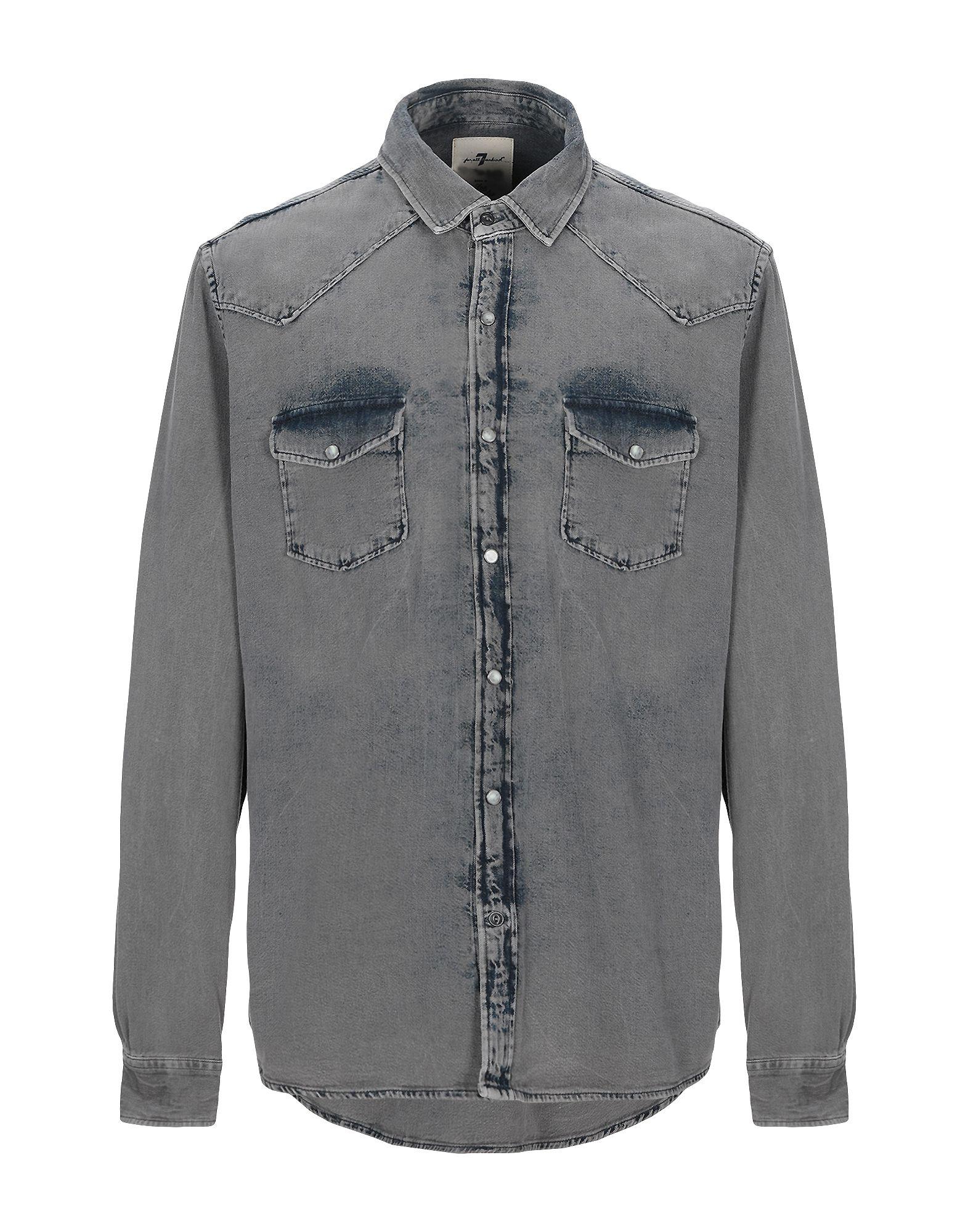7 For All Mankind Denim Shirt in Grey (Gray) for Men - Lyst