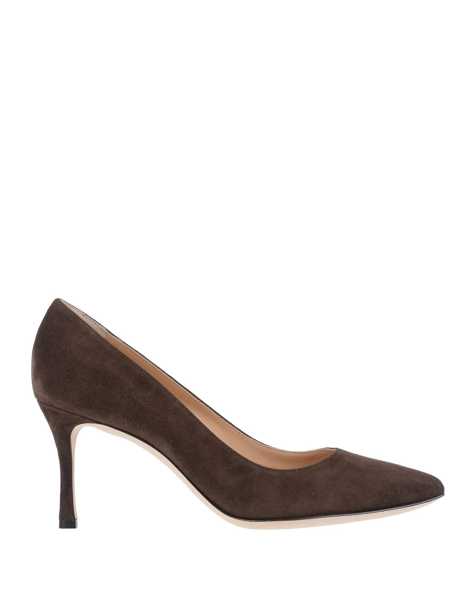 dark brown suede pumps