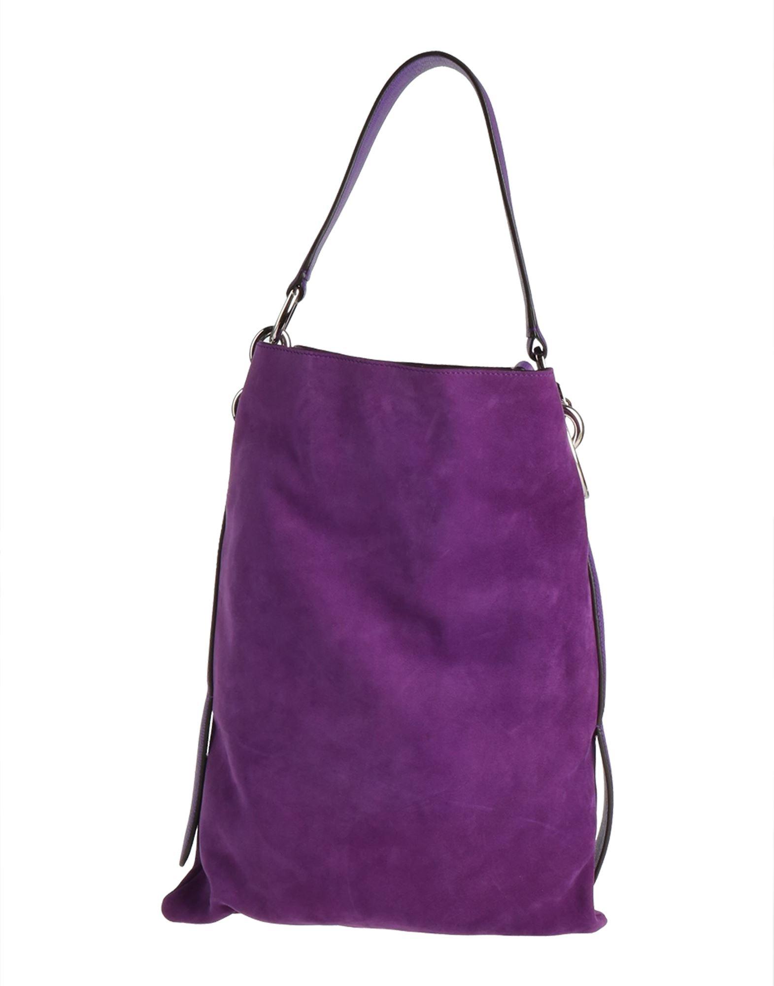 Ferragamo purple discount suede handbag