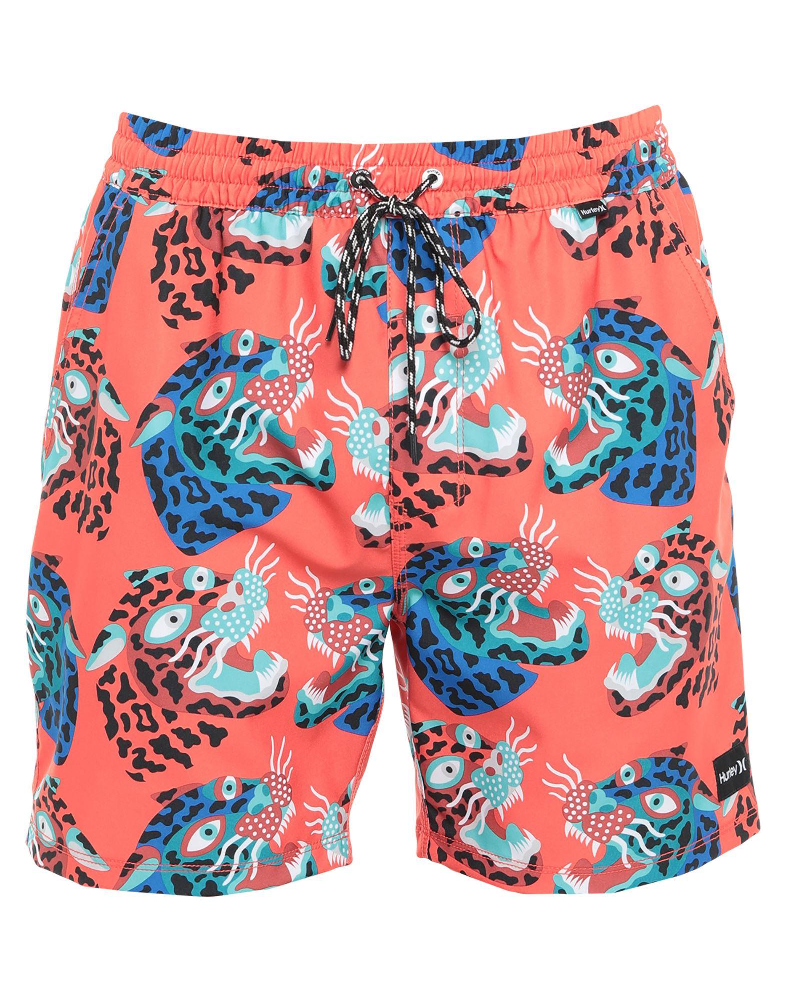 Hurley Synthetic Swim Trunks in Red for 