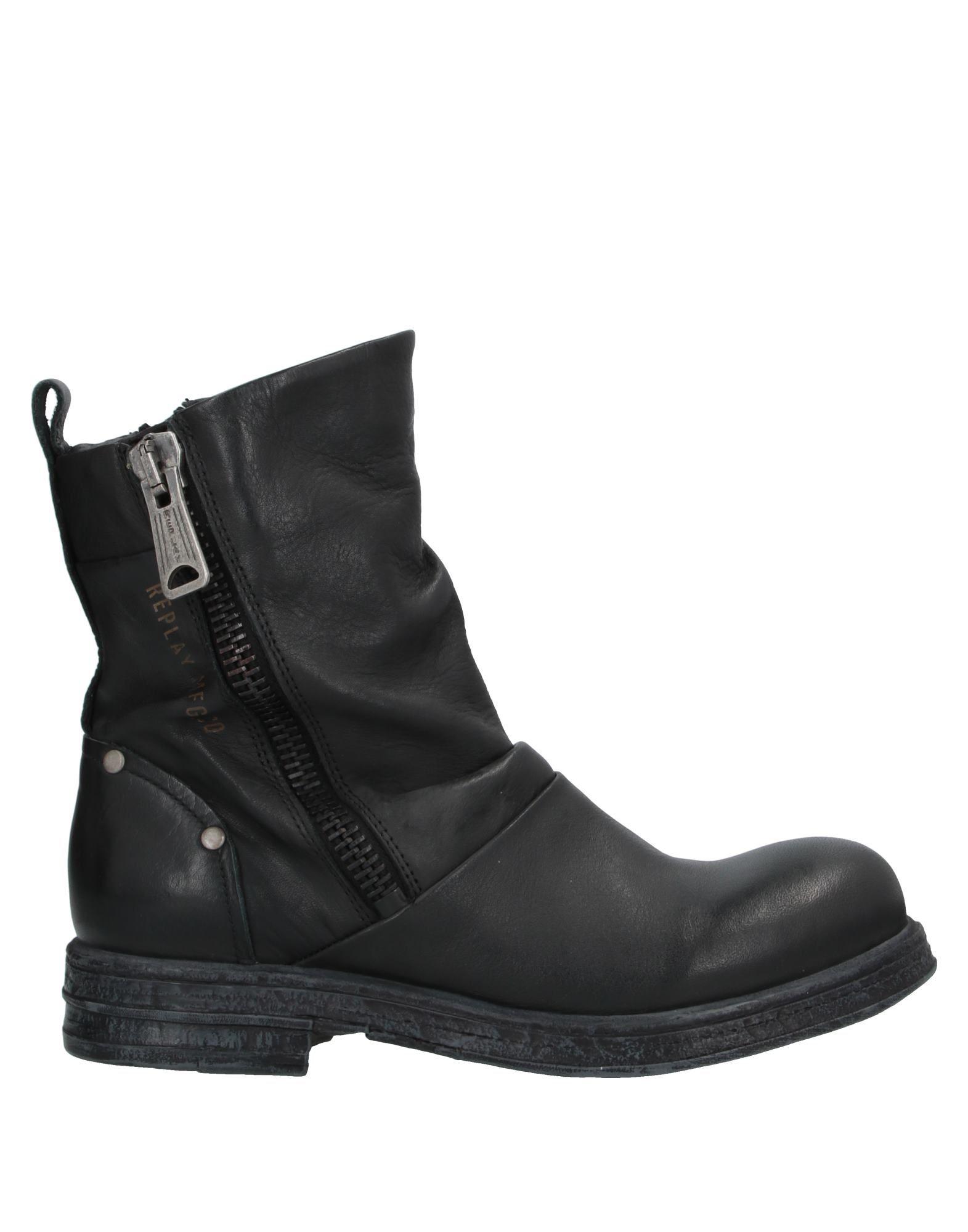 Replay Leather Ankle Boots in Black - Lyst