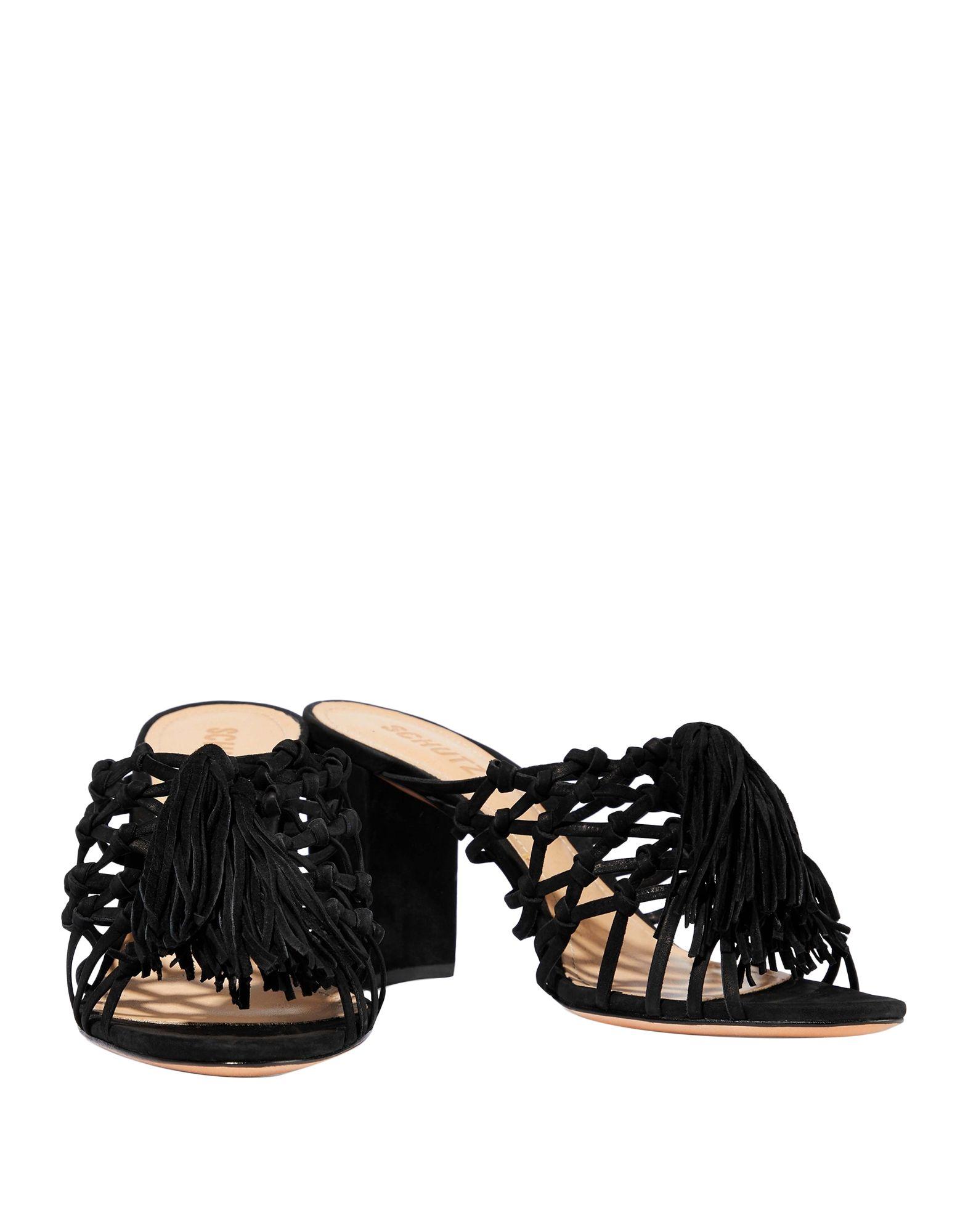 Schutz Leather Sandals in Black - Lyst