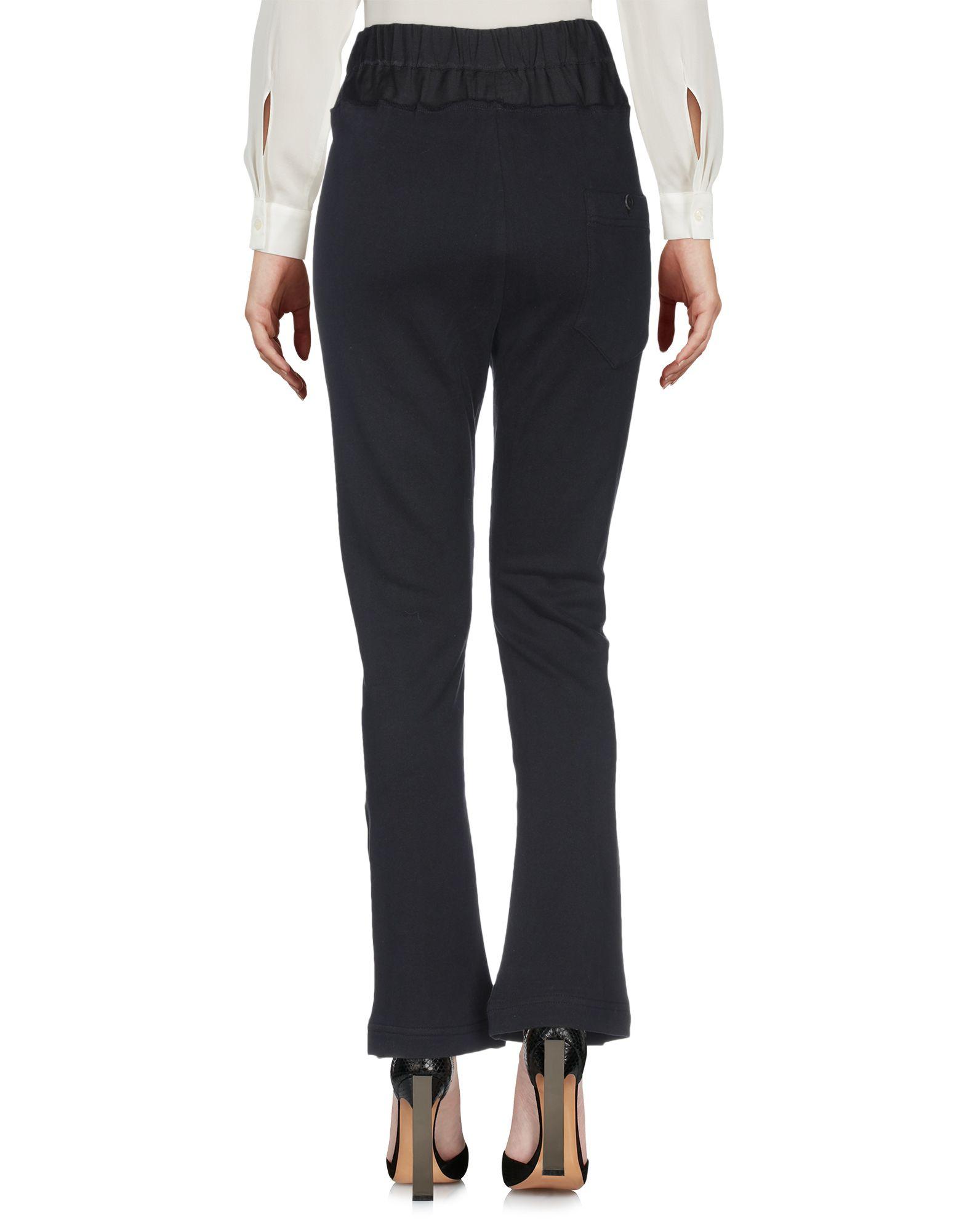 Ann Demeulemeester Fleece Casual Pants in Black - Lyst