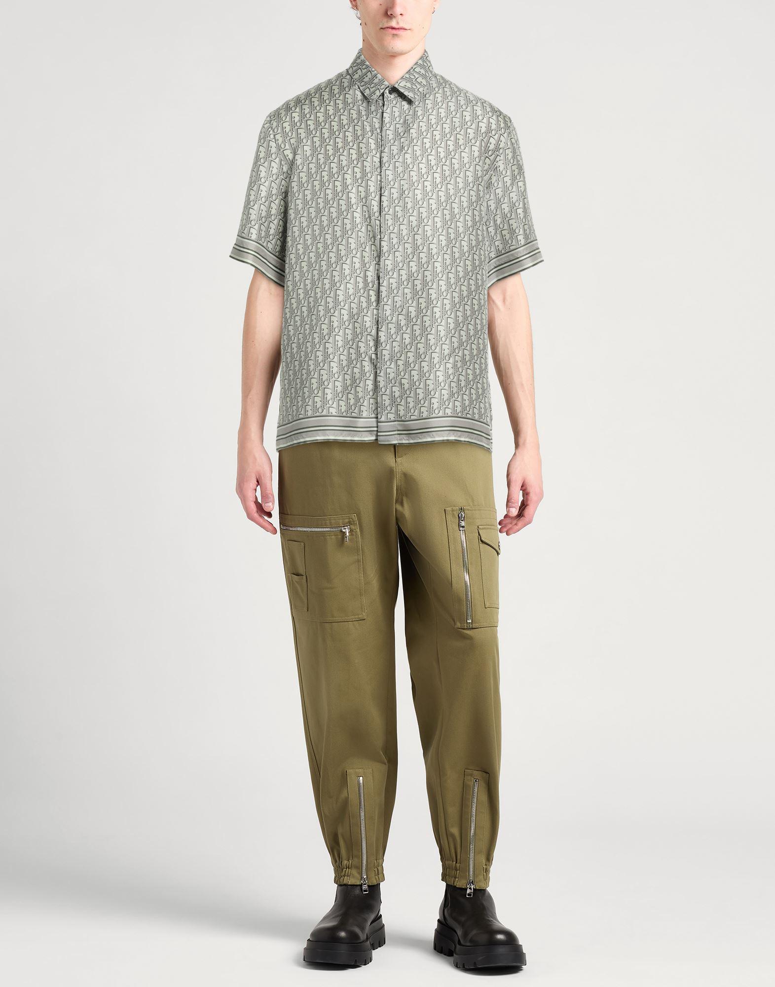 Dior Satin Short-Sleeve Shirt in Gray for Men | Lyst