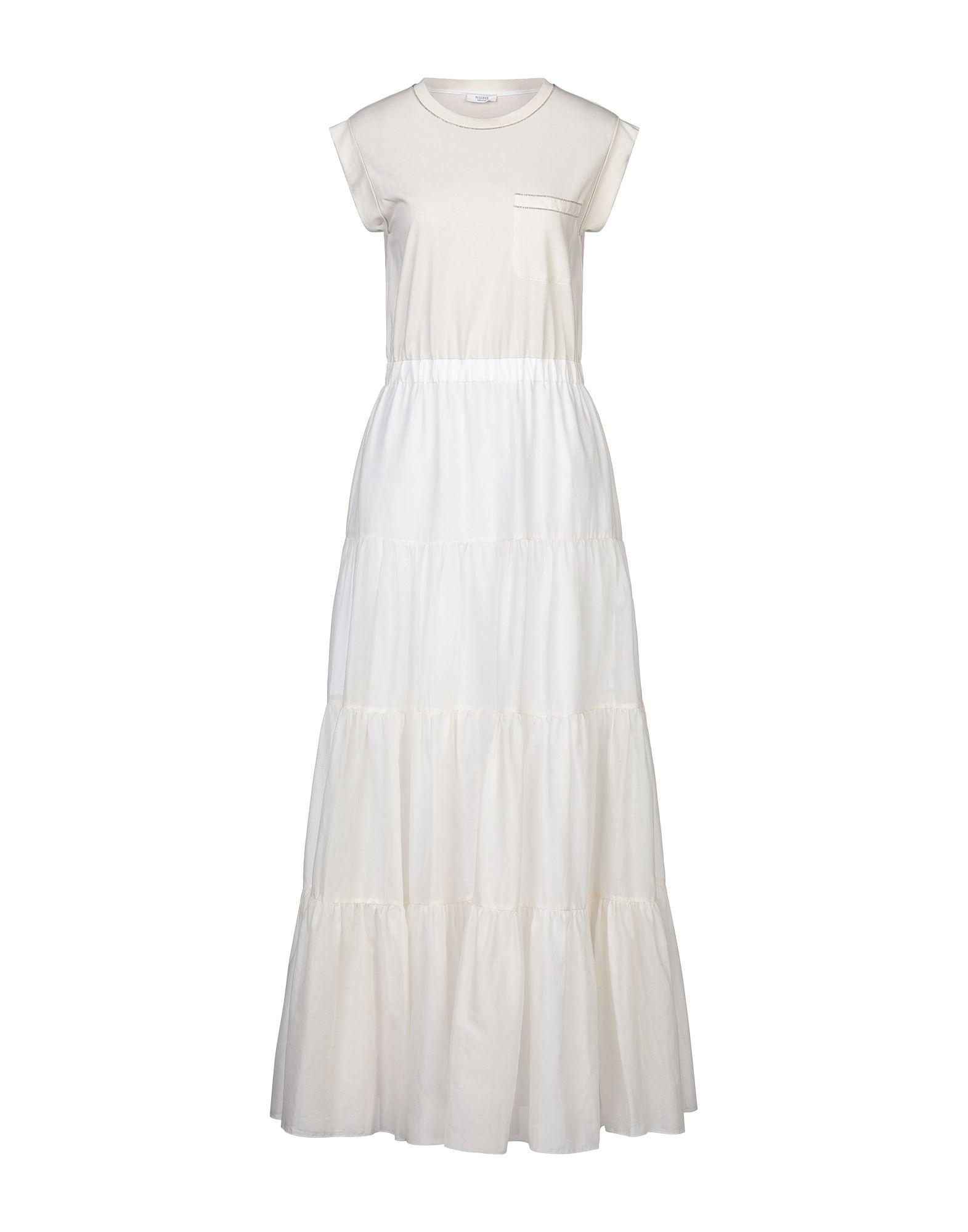 Peserico Cotton Long Dress in Ivory (White) - Lyst