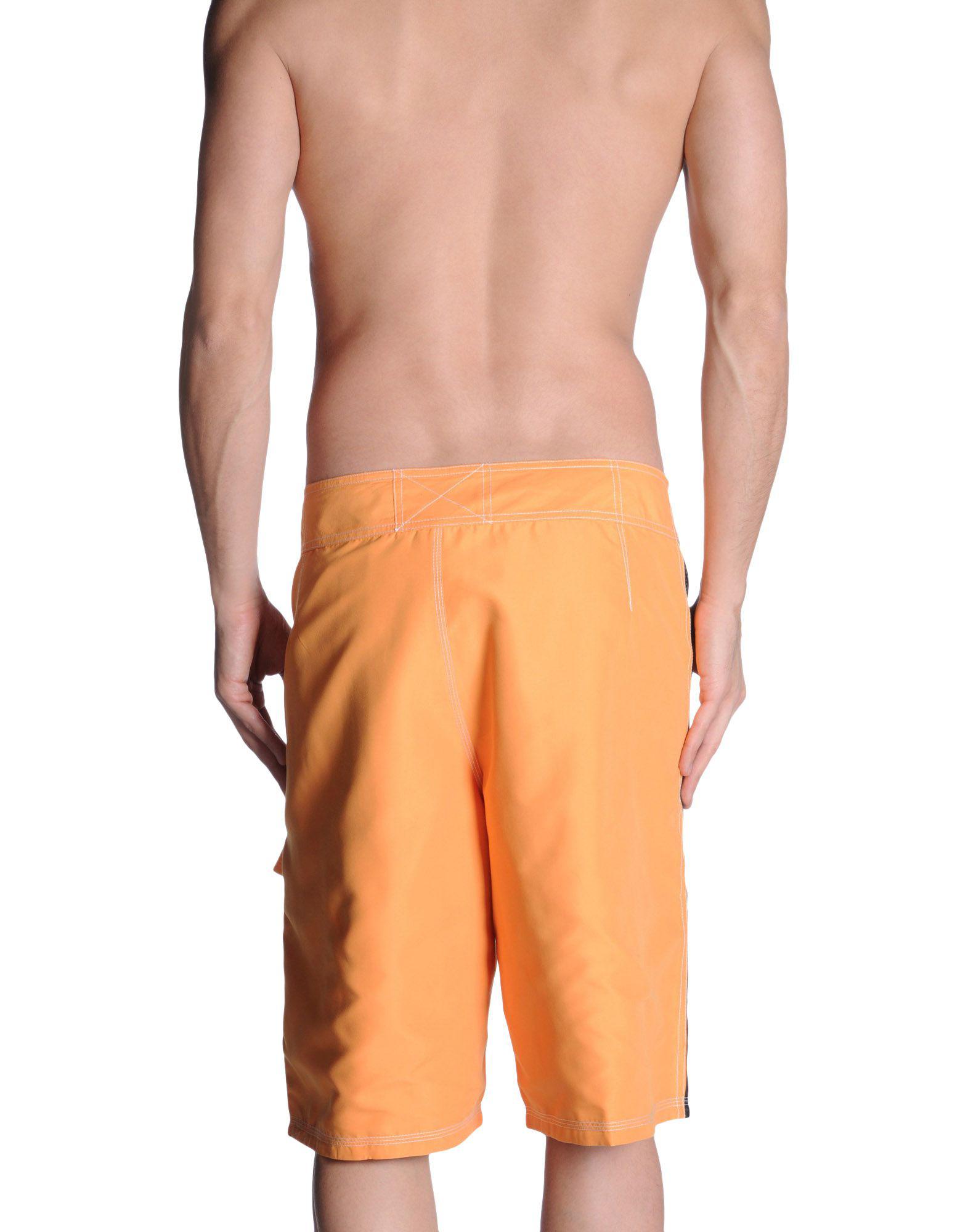 Emporio Armani Synthetic Swim Trunks in Orange for Men Lyst