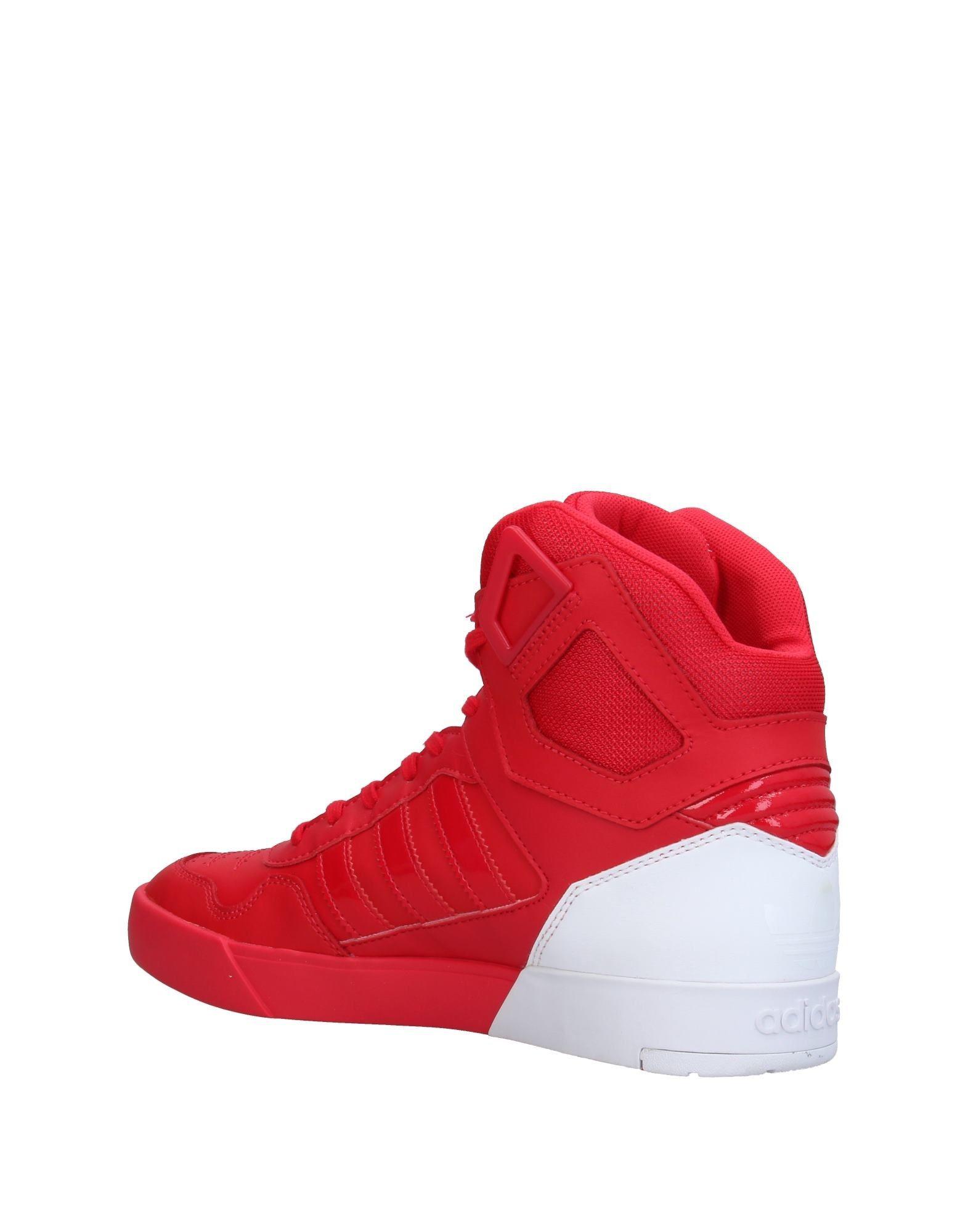 Guarantee contact Barber shop adidas Originals Leather High-tops & Sneakers in Red | Lyst