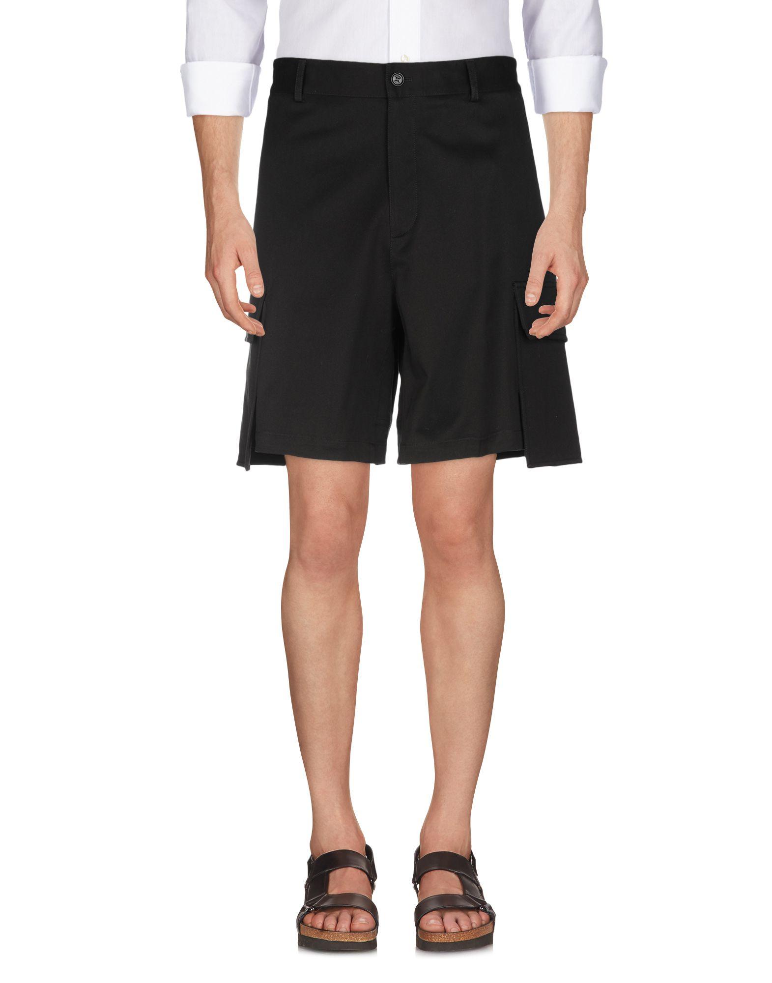 Versace Cotton Bermuda Shorts in Black for Men - Lyst