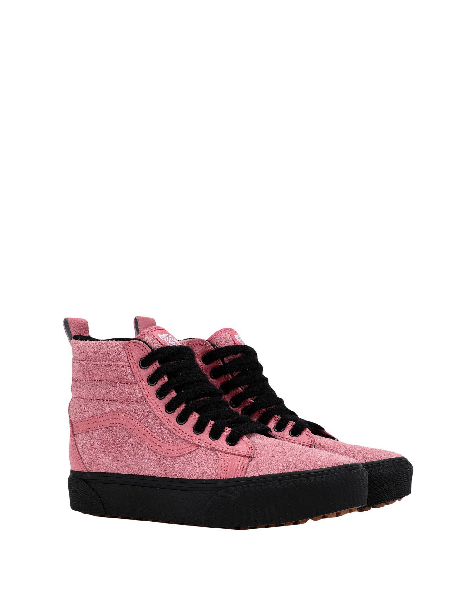 pink suede high top vans