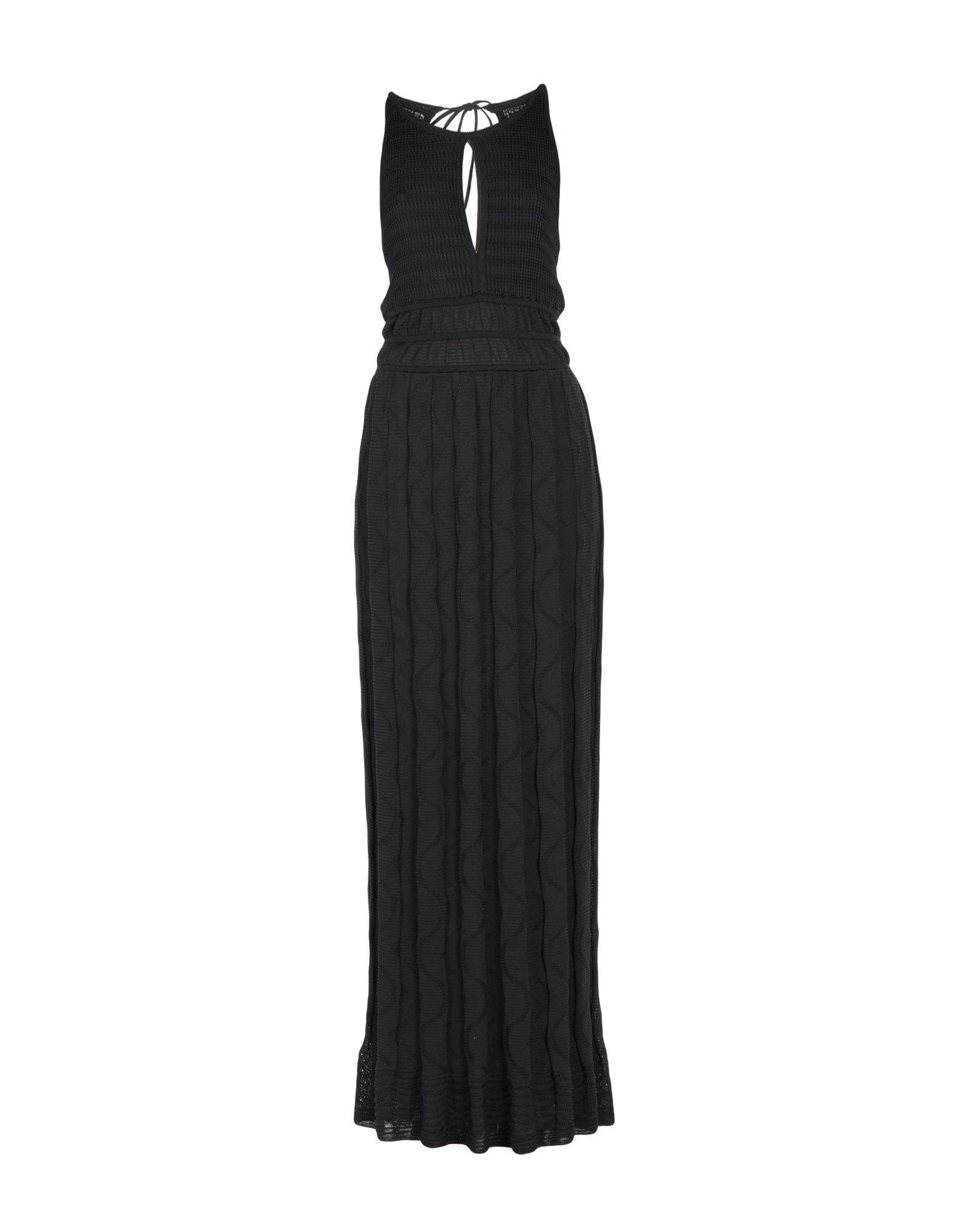 M Missoni Cotton Long Dress in Black - Lyst