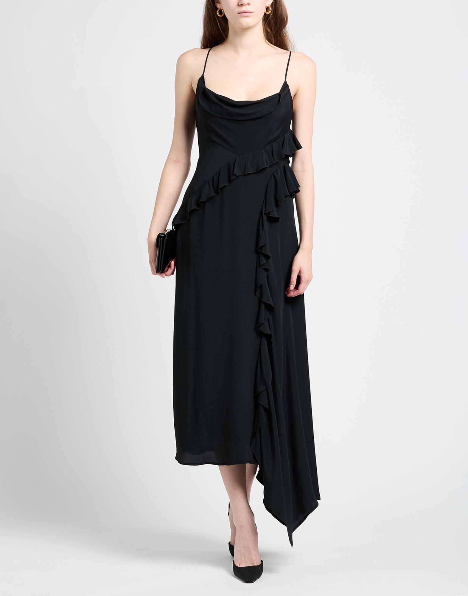 MSGM Maxi Dress Acetate, Silk in Black | Lyst