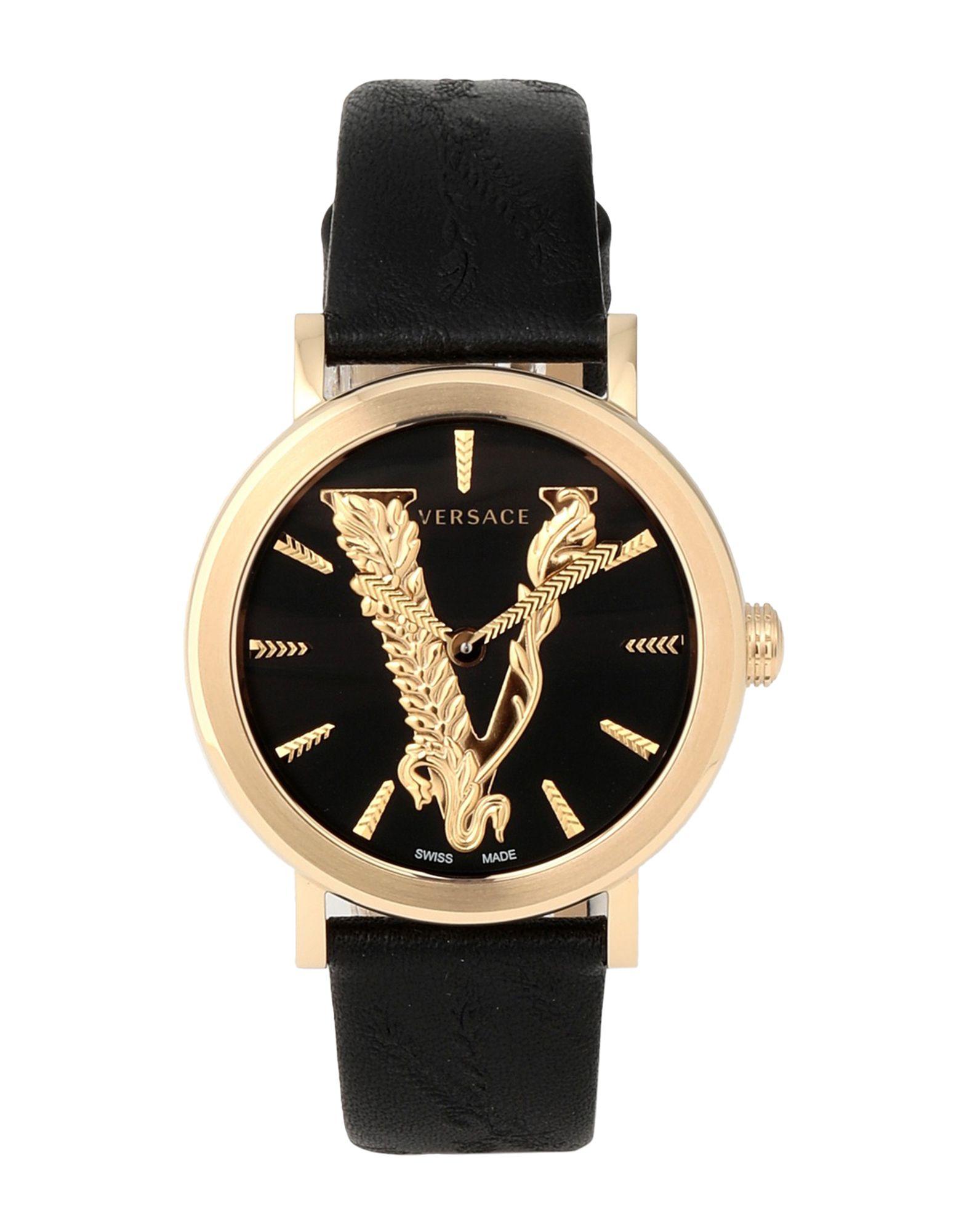 Versace Leather Wrist Watch in Gold (Metallic) Lyst