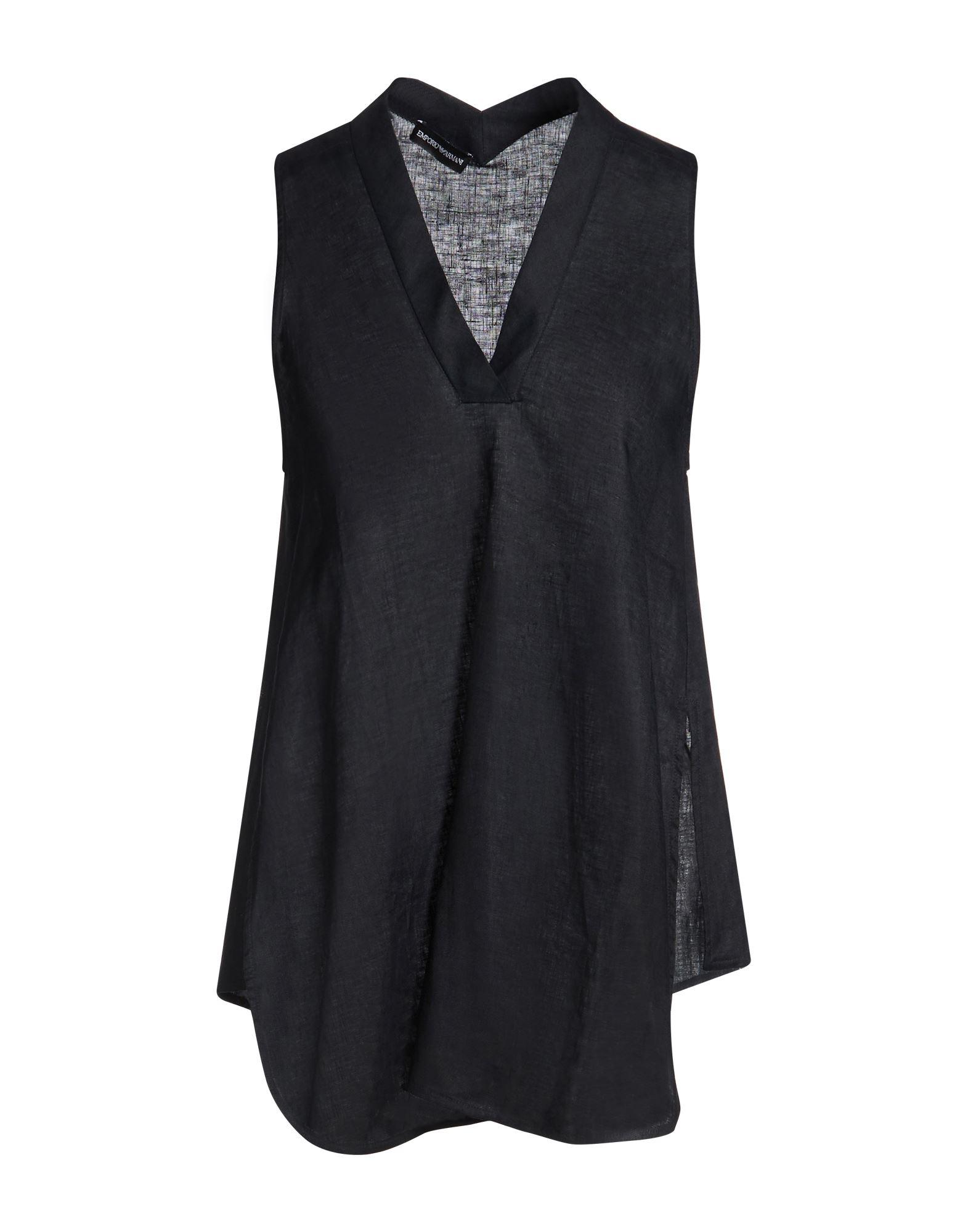 Emporio Armani Tops in Black | Lyst