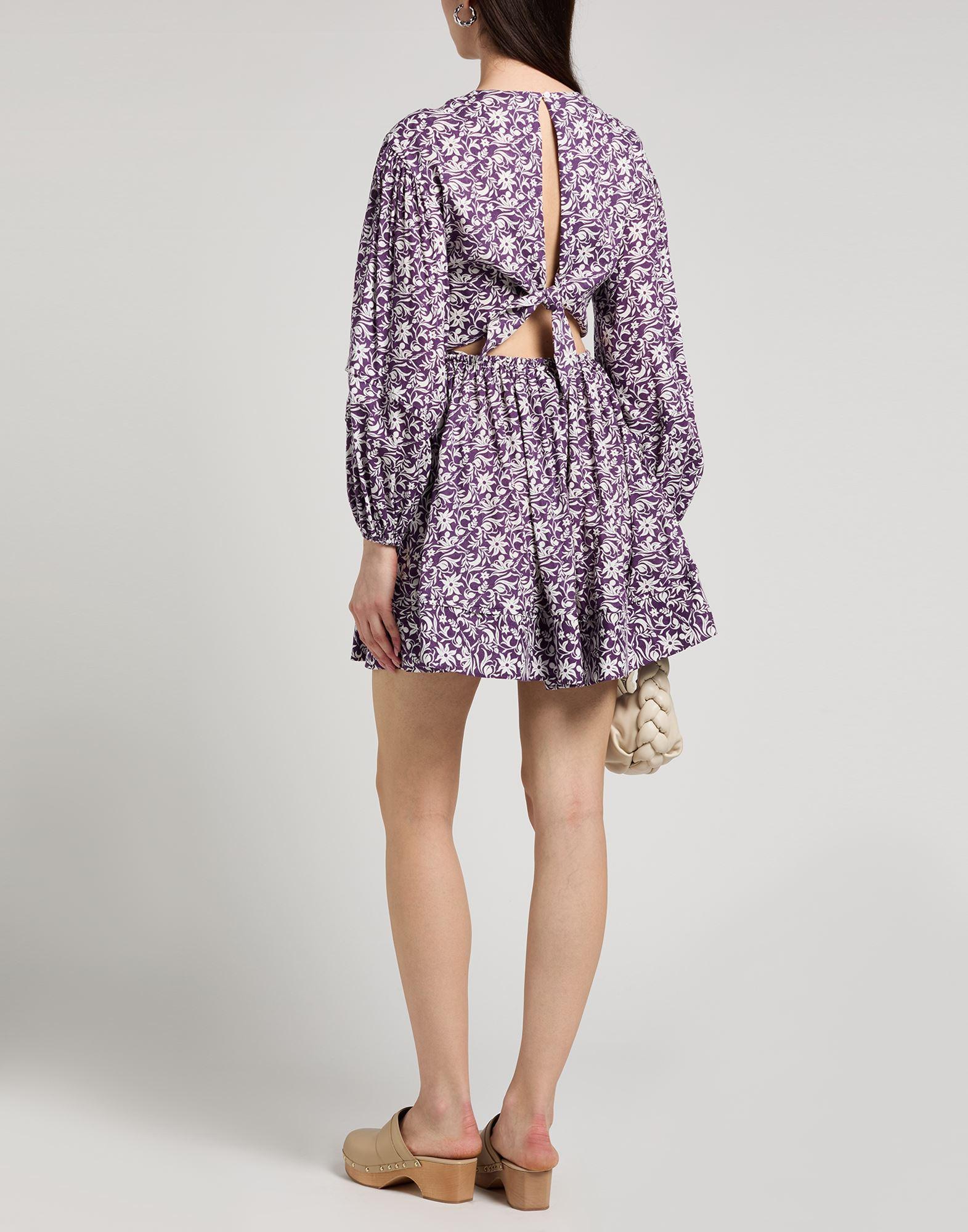 Robe Courte Robe Maje Violette Robe Courte Satinée Brodée Violet