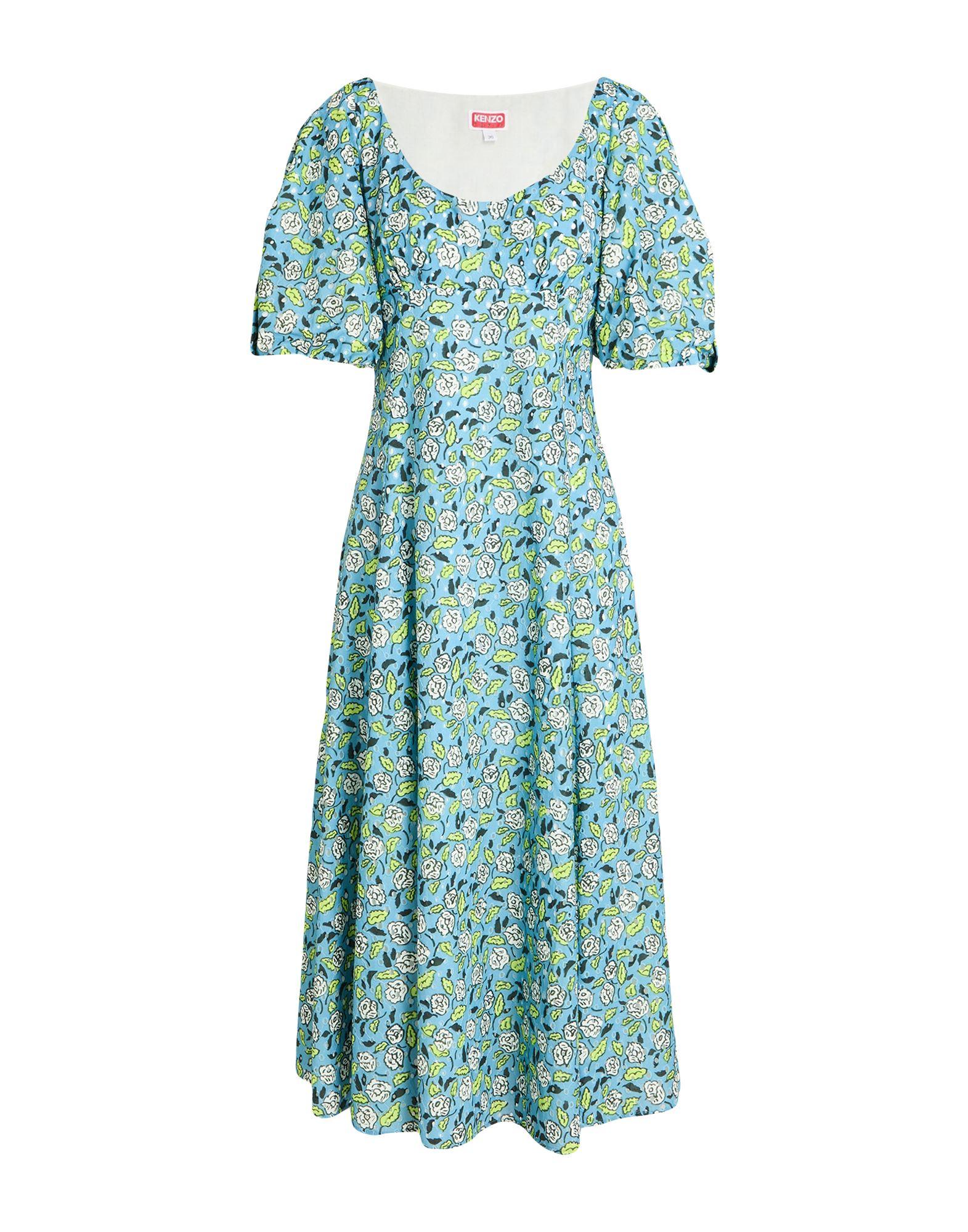 blue and white stripe sleeveless cotton poplin kenzo dress Seabreeze Stroll 100% Cotton Sleeveless Empire Waist Stripe Midi Dress