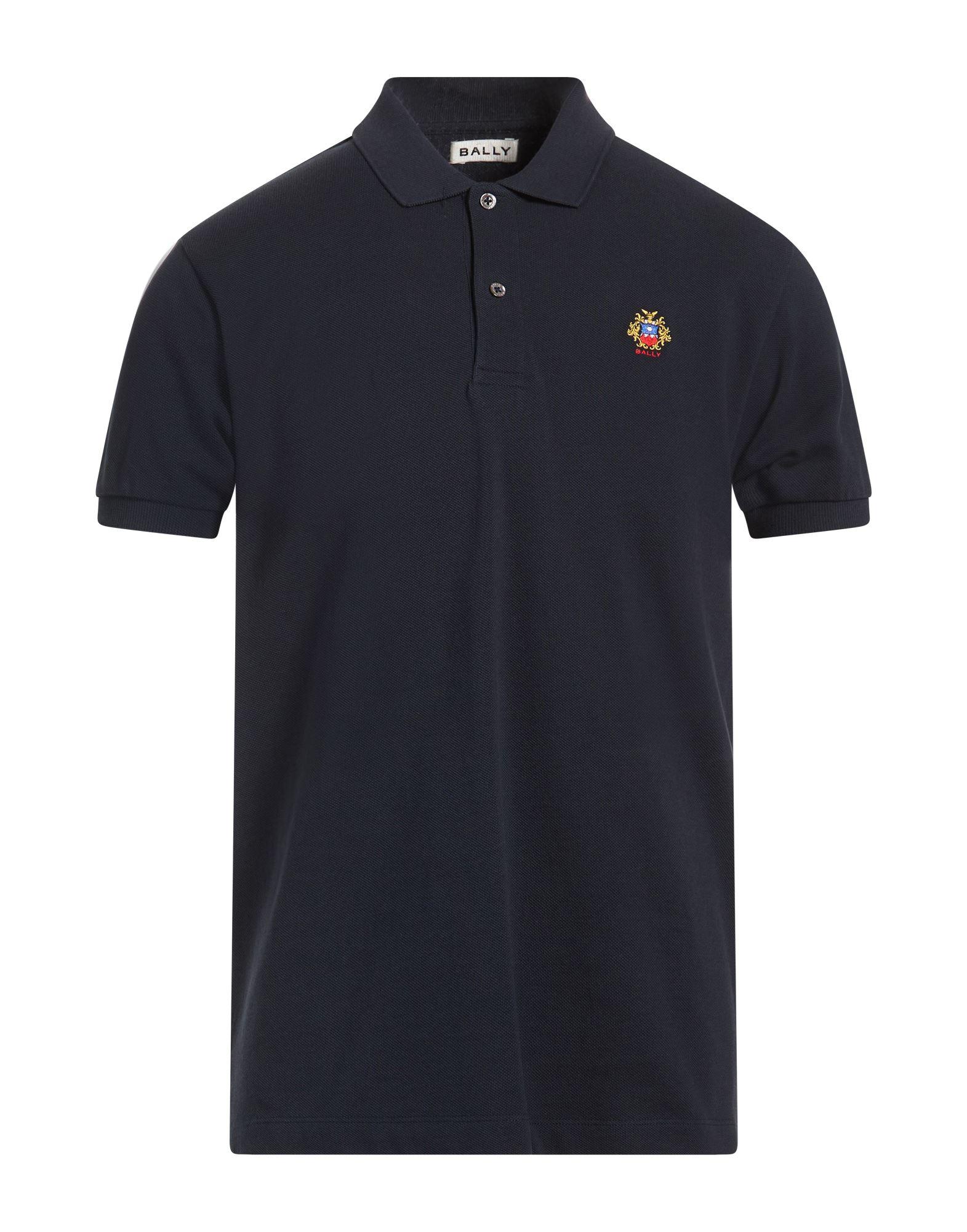 BALLY ブラック ロゴ刺繍　ポロシャツ bally-Blue-Midnight-Polo-Shirt