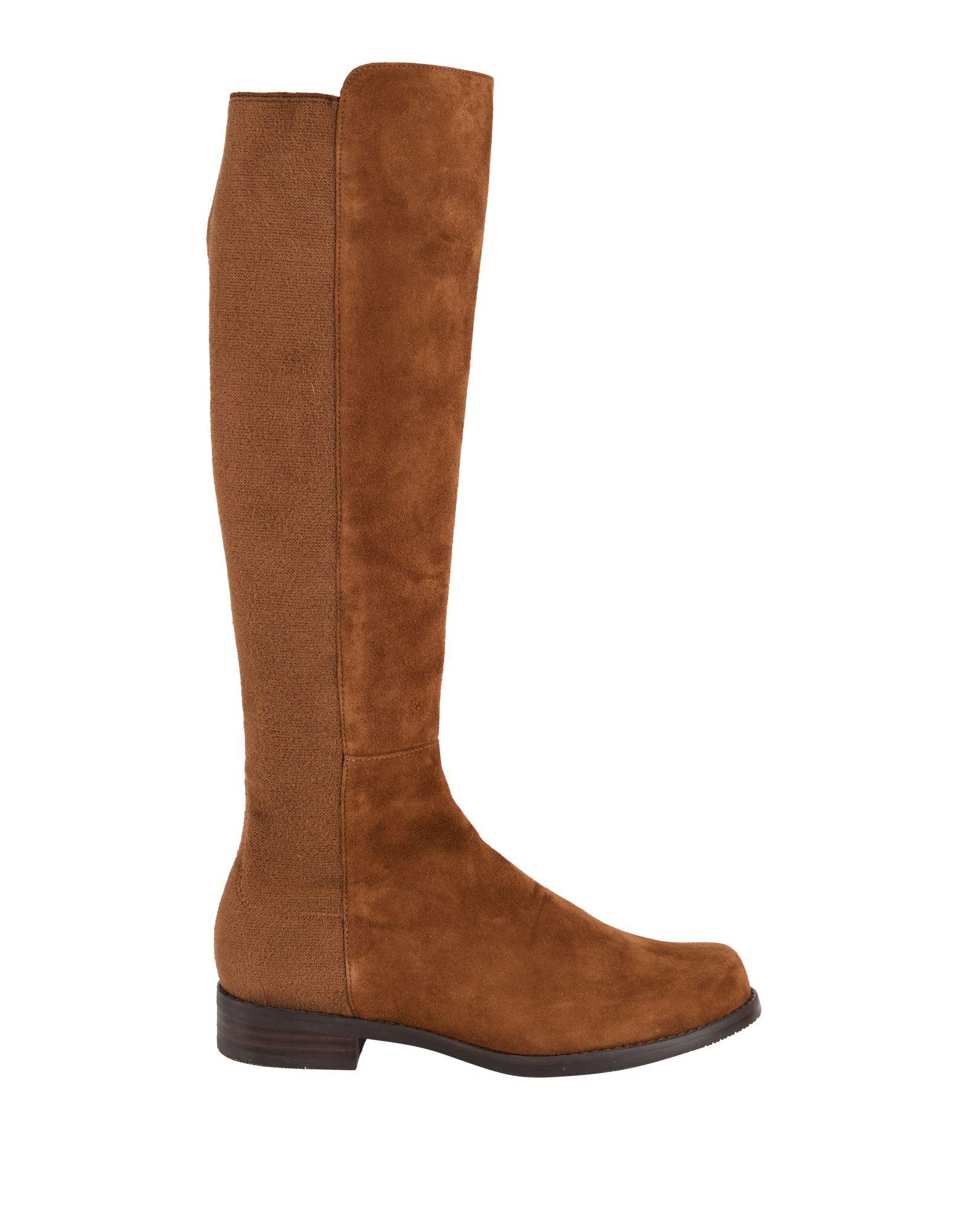 Stuart Weitzman Camel Boot Soft Leather Textile Fibers in Brown Lyst