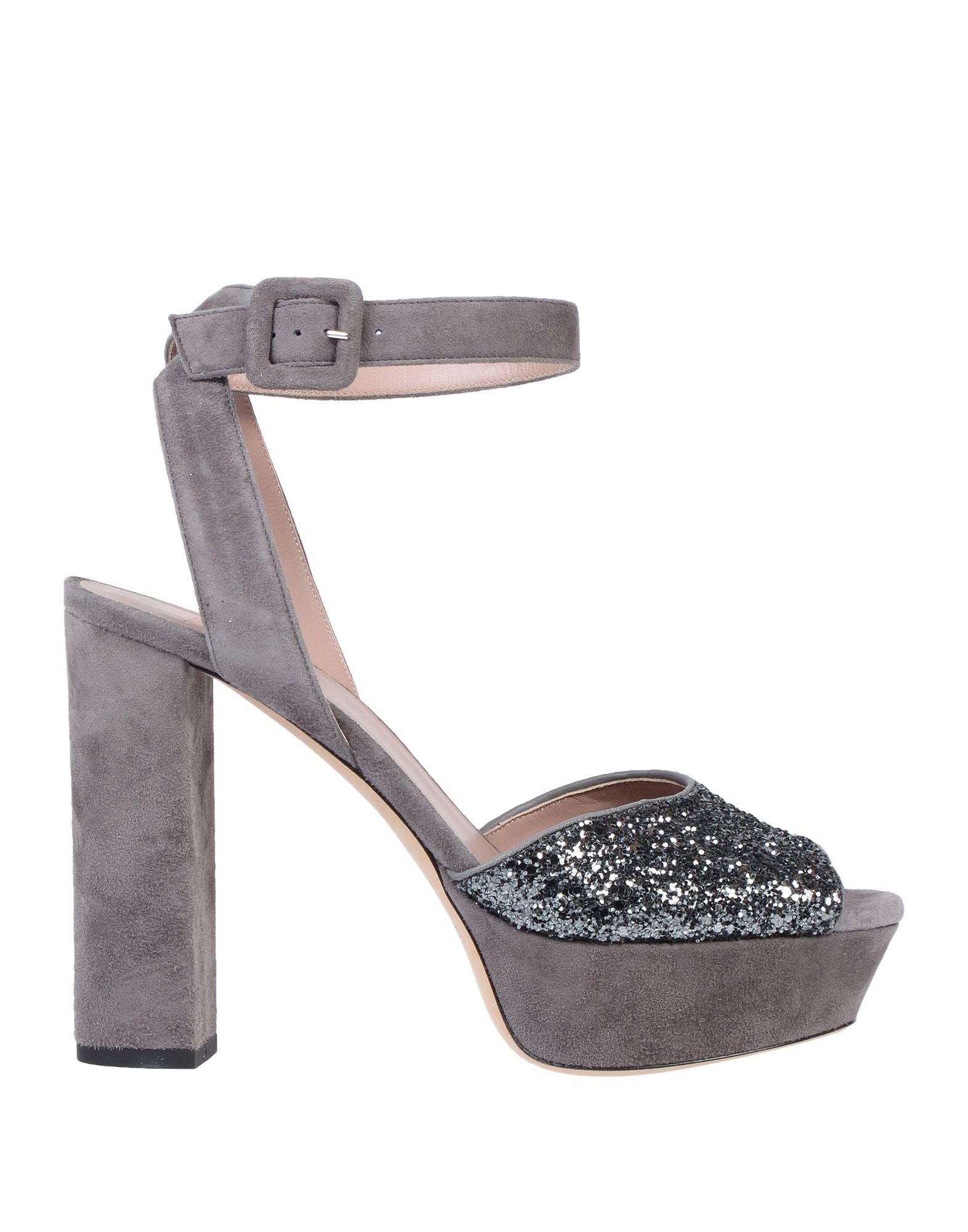 Gianna Meliani Suede Sandals in Grey (Gray) - Lyst