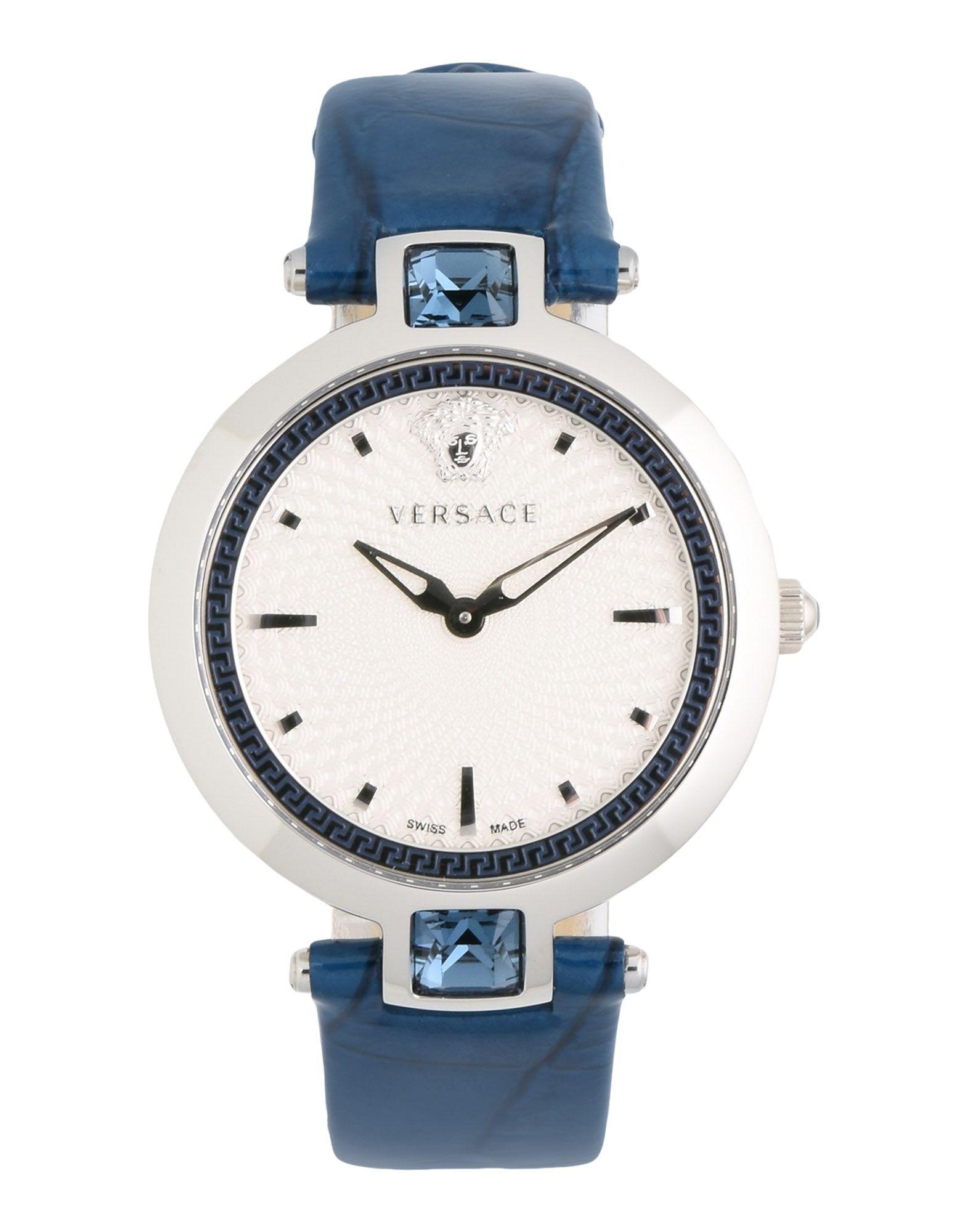 Versace Leather Wrist Watch in Silver (Metallic) Lyst