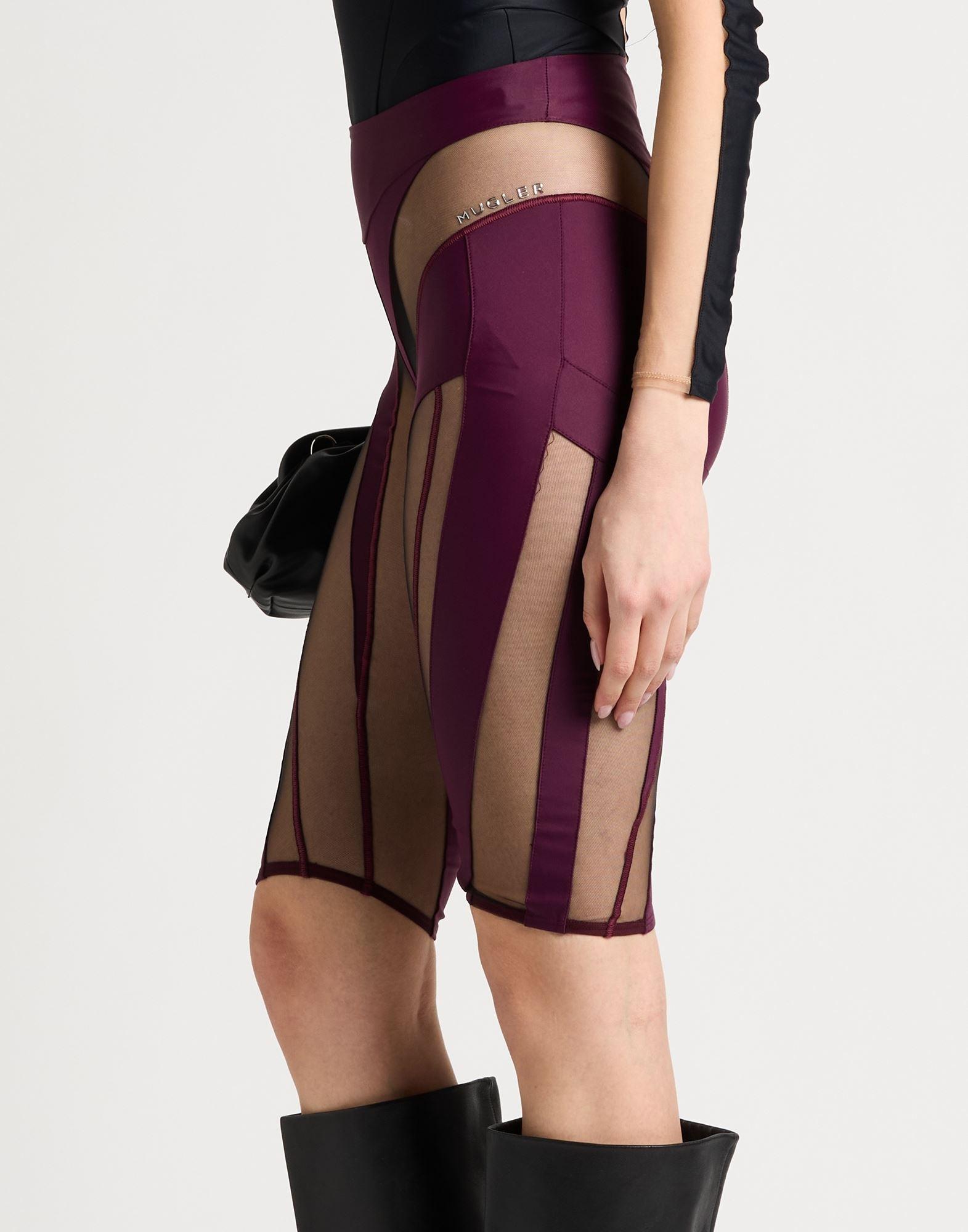 Mugler Plum Shorts Bermuda Shorts Polyamide, Elastane in Purple