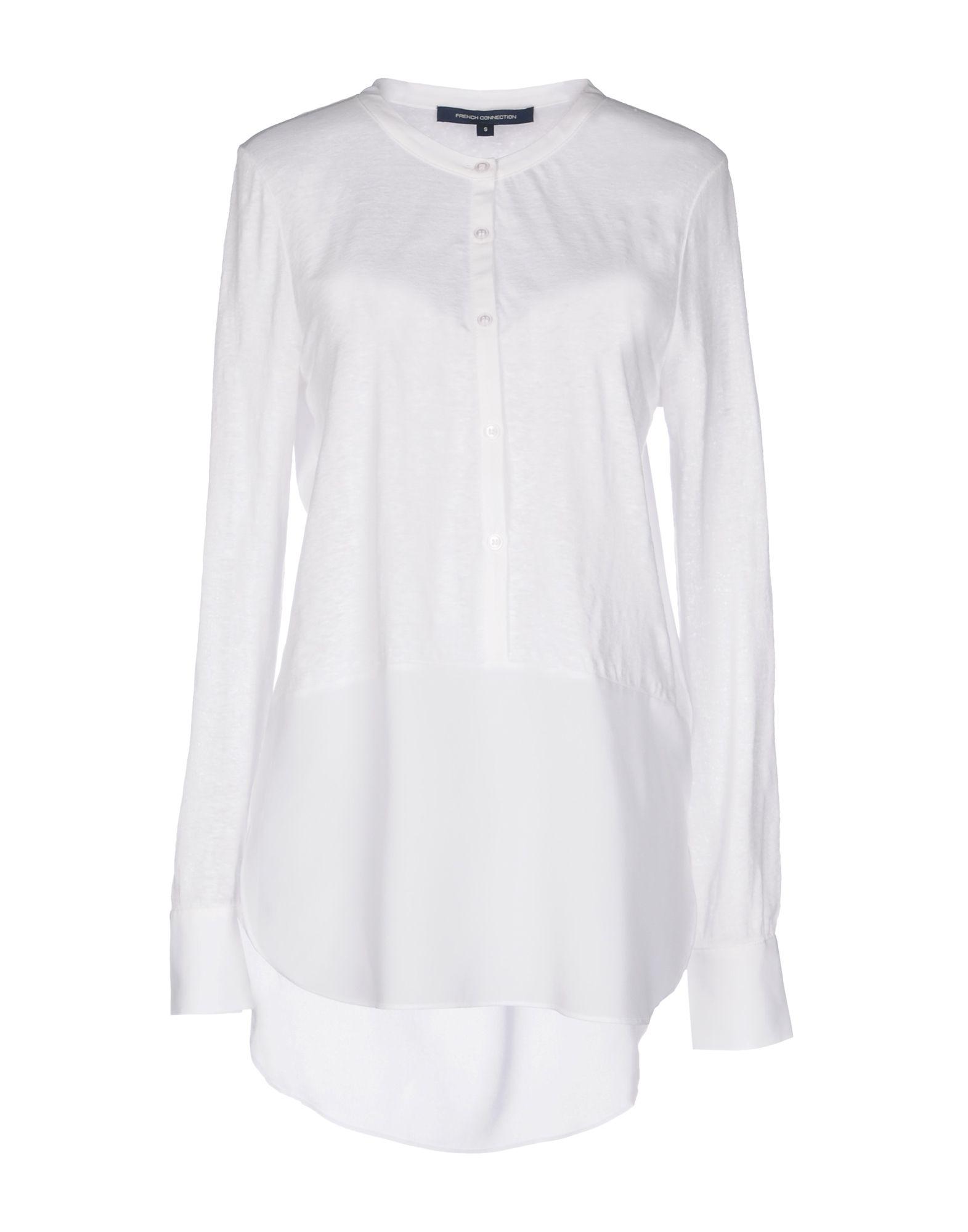 French Connection Linen Blouse in White - Lyst