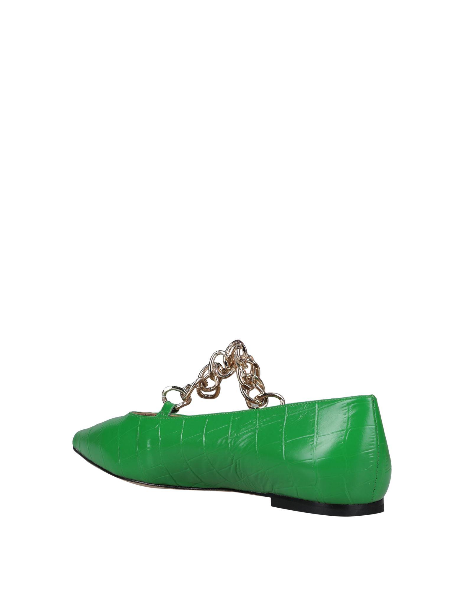 Pinko Leather Ballet Flats in Green - Lyst