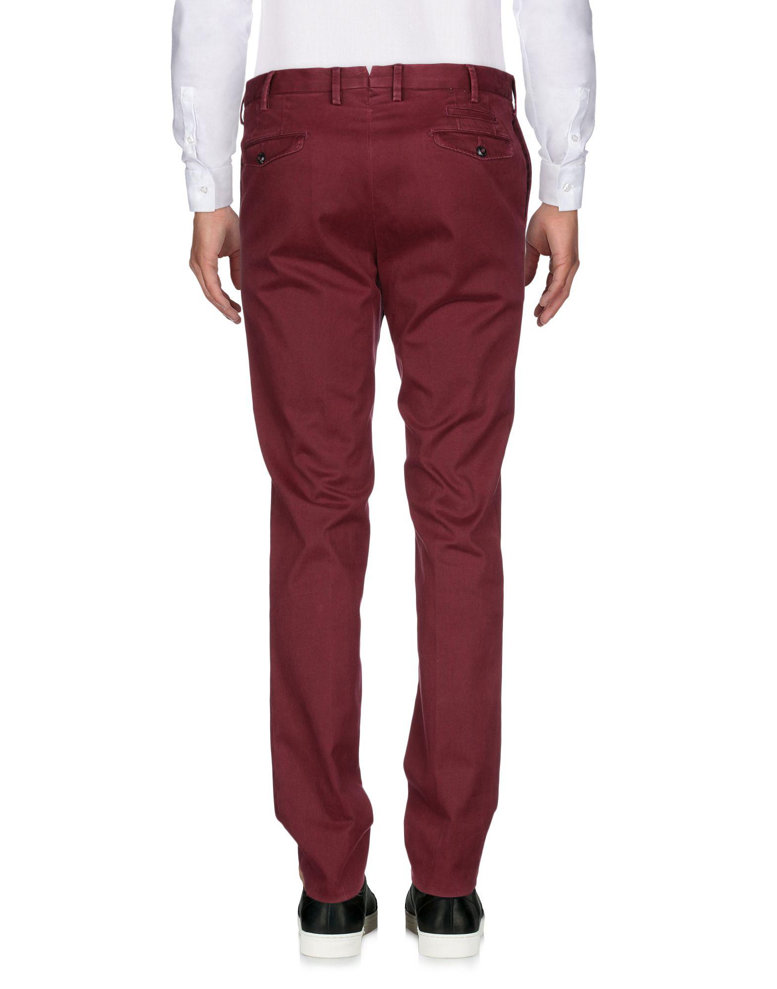 PT01 Cotton Casual Pants in Maroon (Red) for Men - Lyst