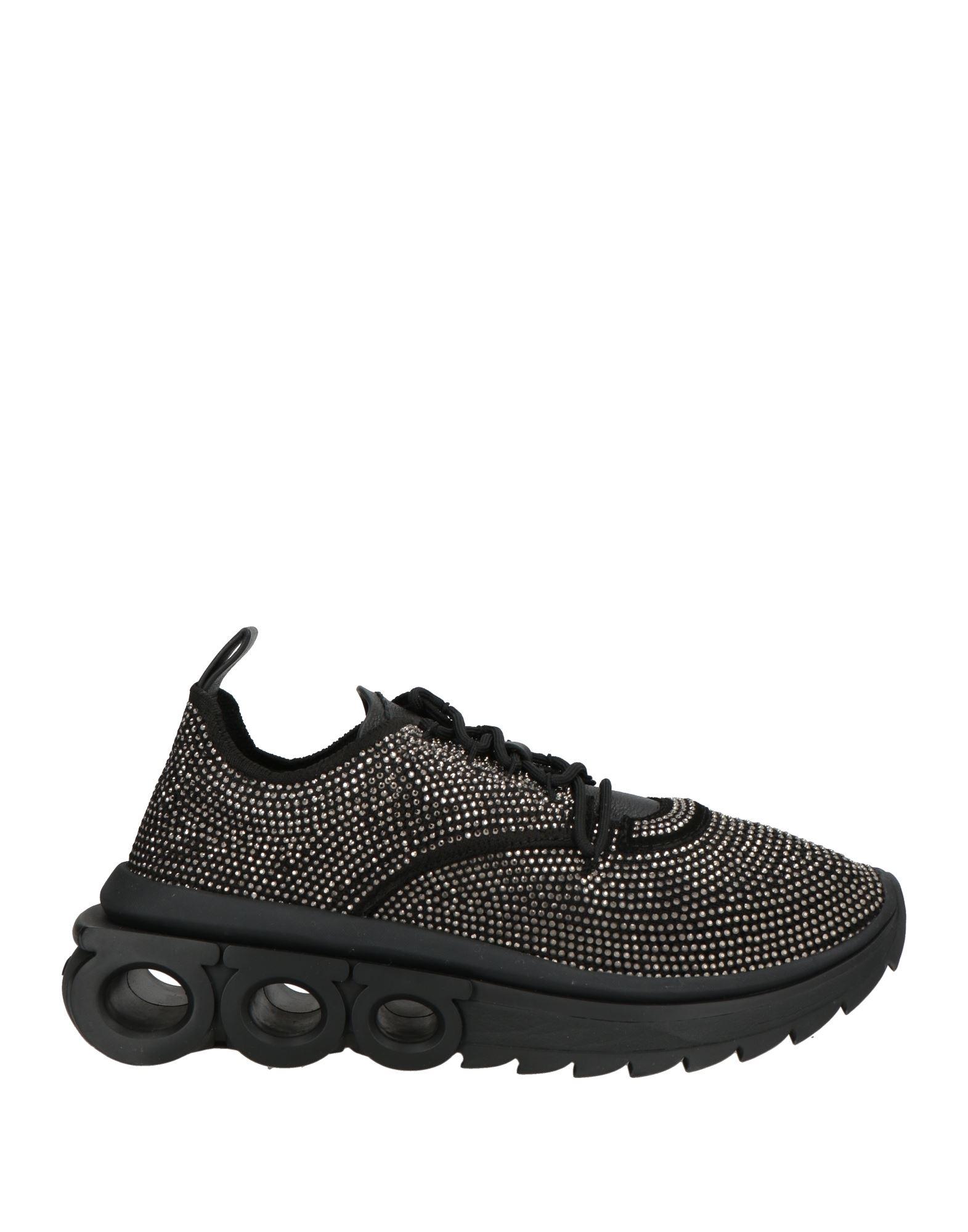 スニーカー Salvatore Ferragamo   Sneakers Women Fabric Black Ferragamo Black Signature Low Sneakers Salvatore Ferragamo