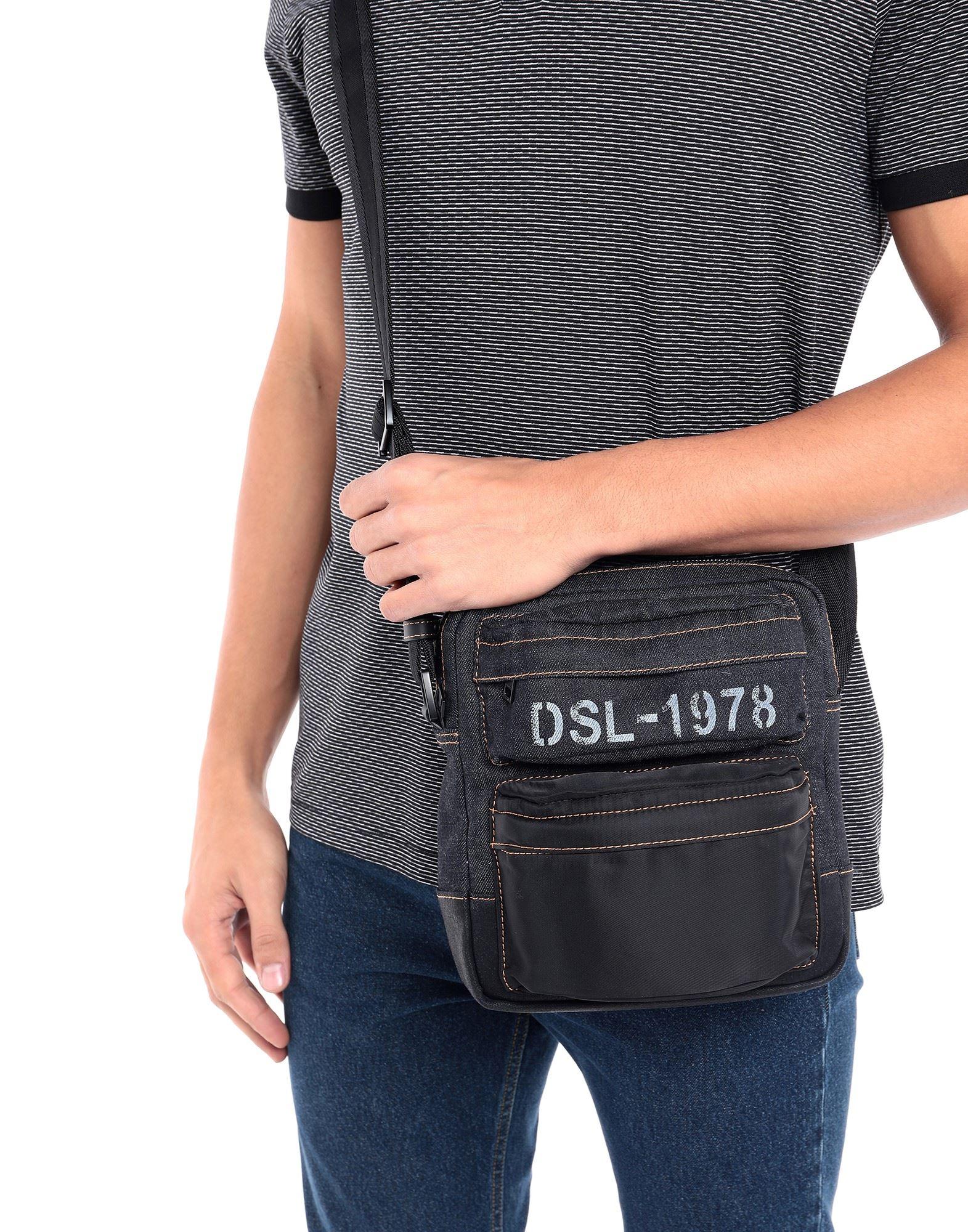 DIESEL Denim Crossbody Bag in Black for Men Lyst