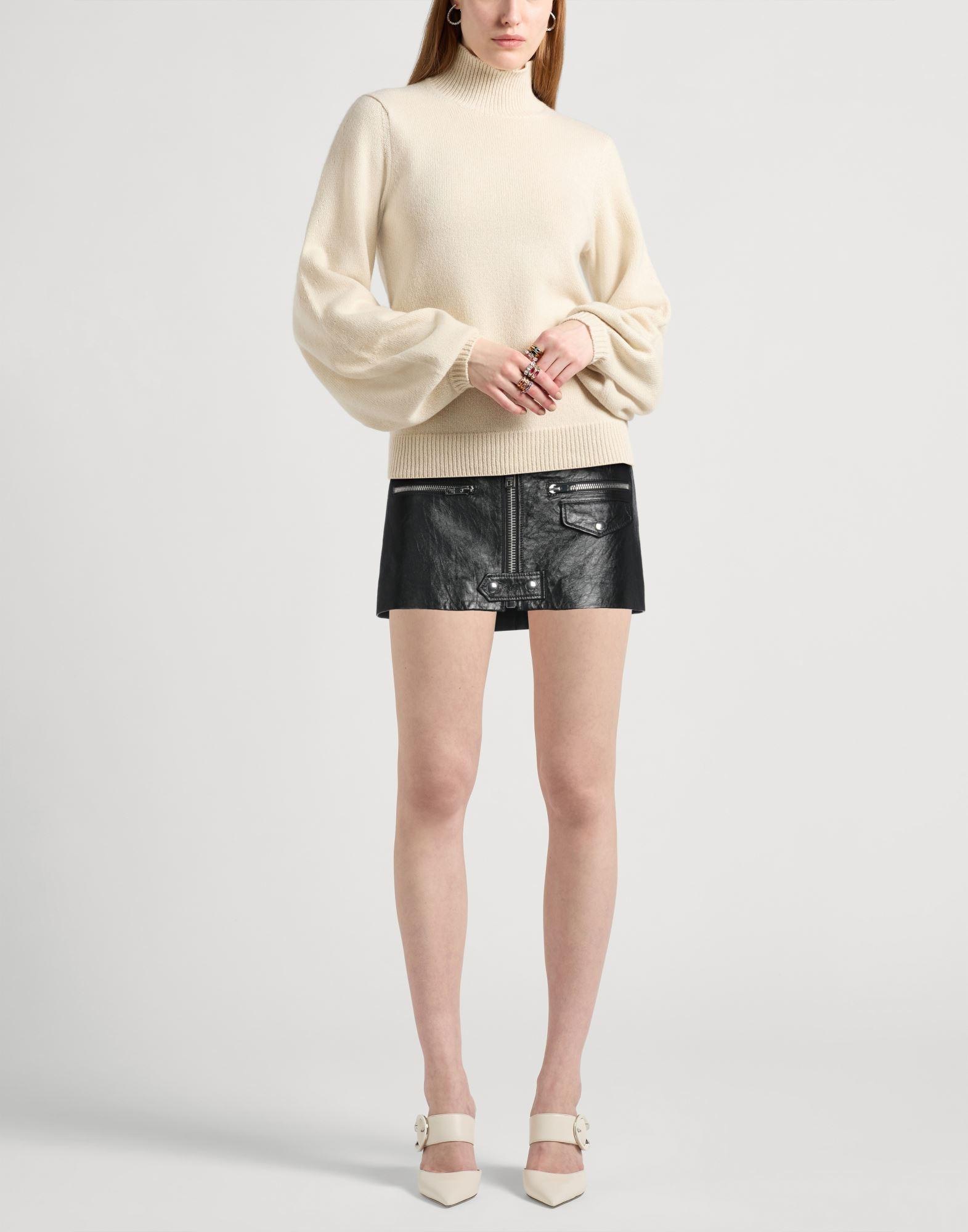 ミニスカート Celine PATENT LAMBSKIN LEATHER TRAPEZE MINI SKIRT TRAPEZE MINI SKIRT IN PATENT LAMBSKIN LEATHER - BLACK | CELINE