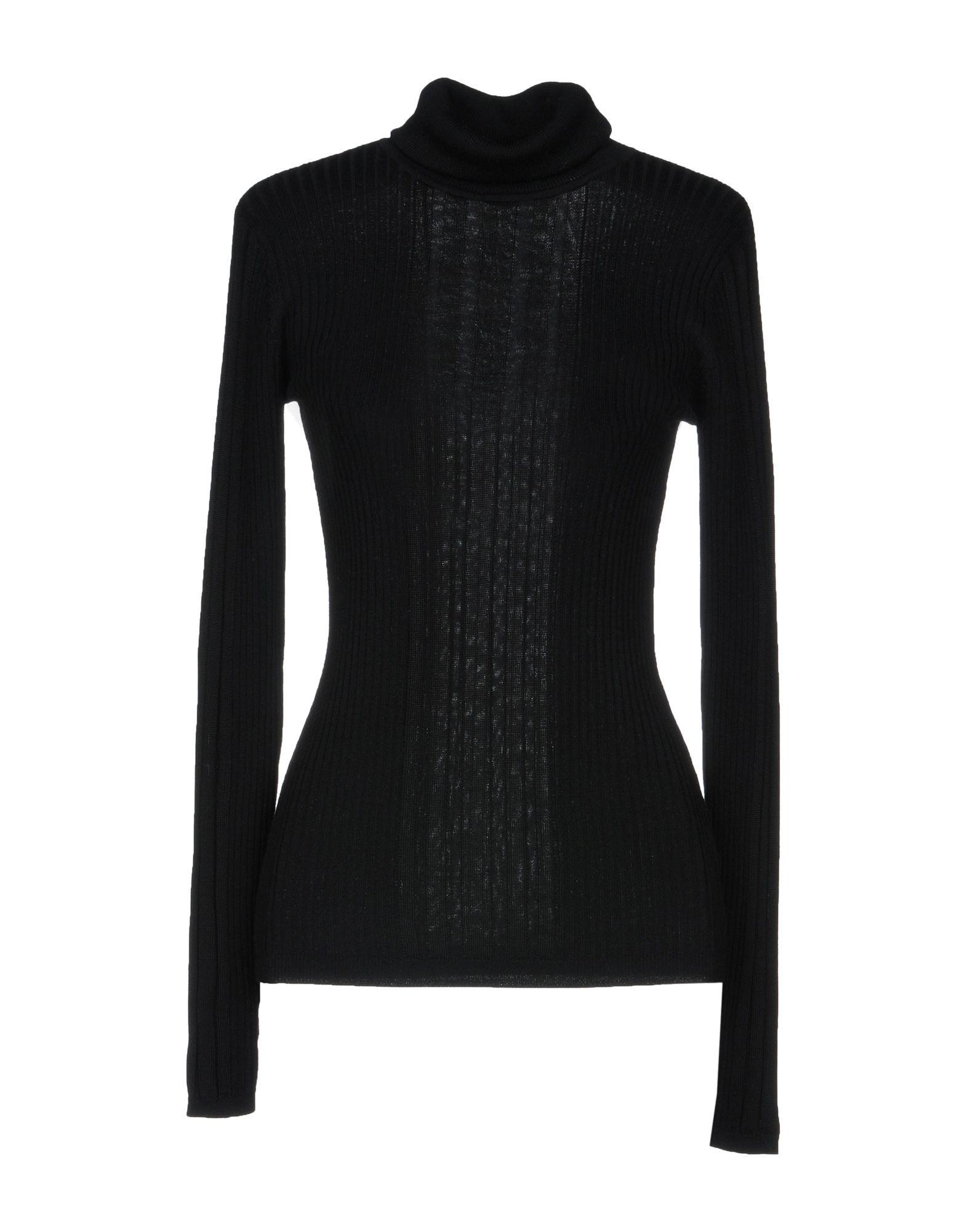 black fitted turtleneck top