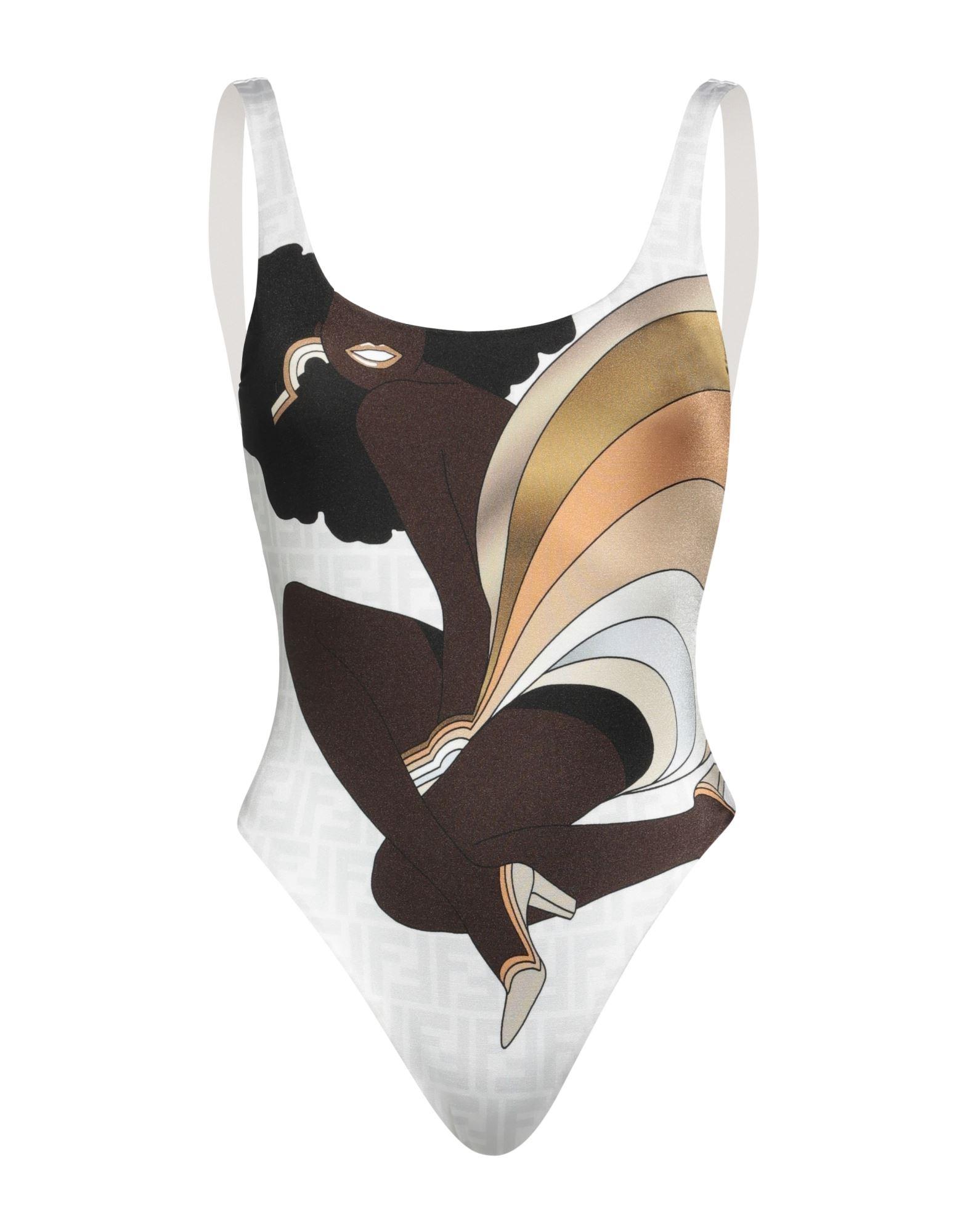 Fendi One-piece Swimsuit in White | Lyst