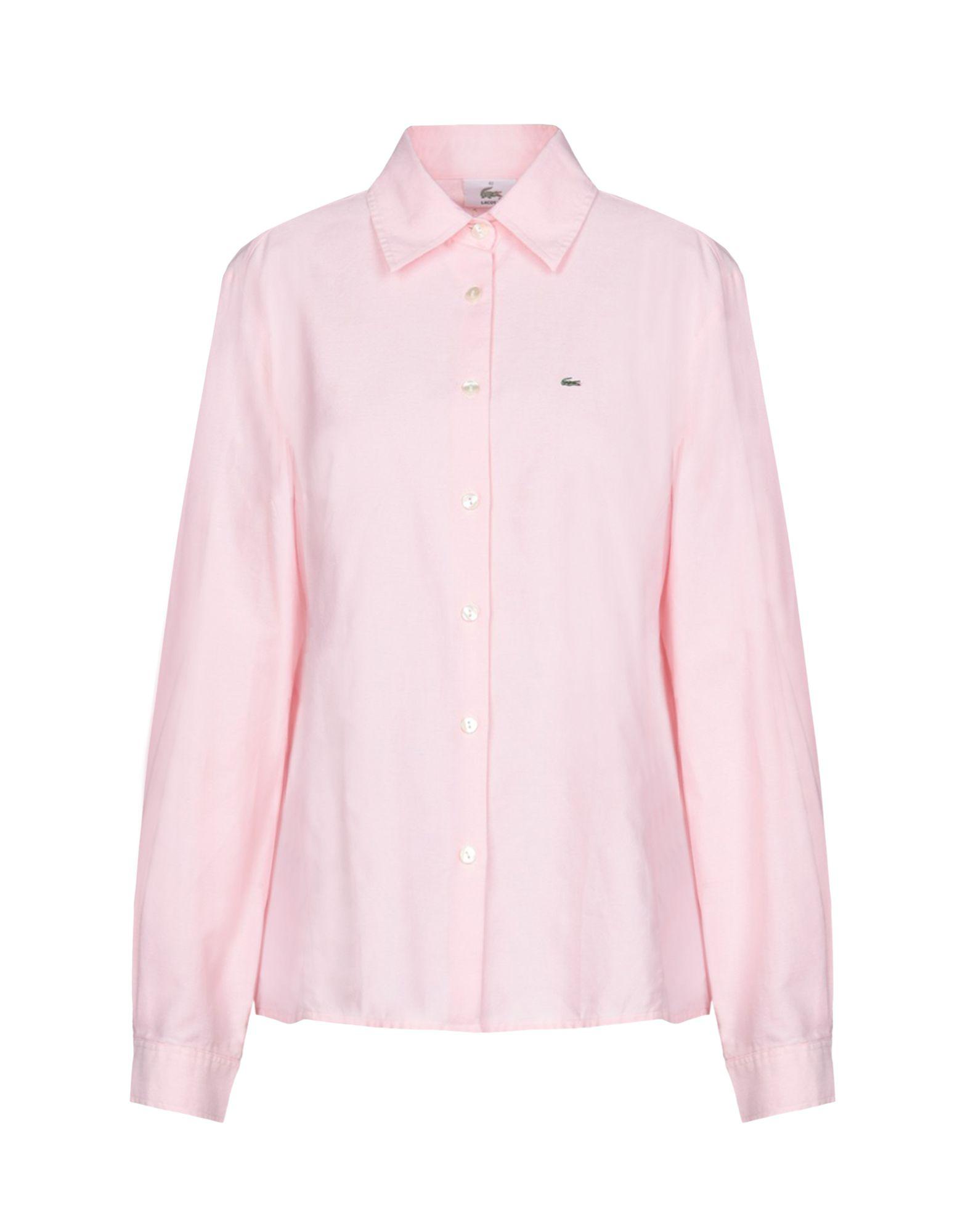 Lacoste Cotton Shirt in Light Pink (Pink) - Lyst