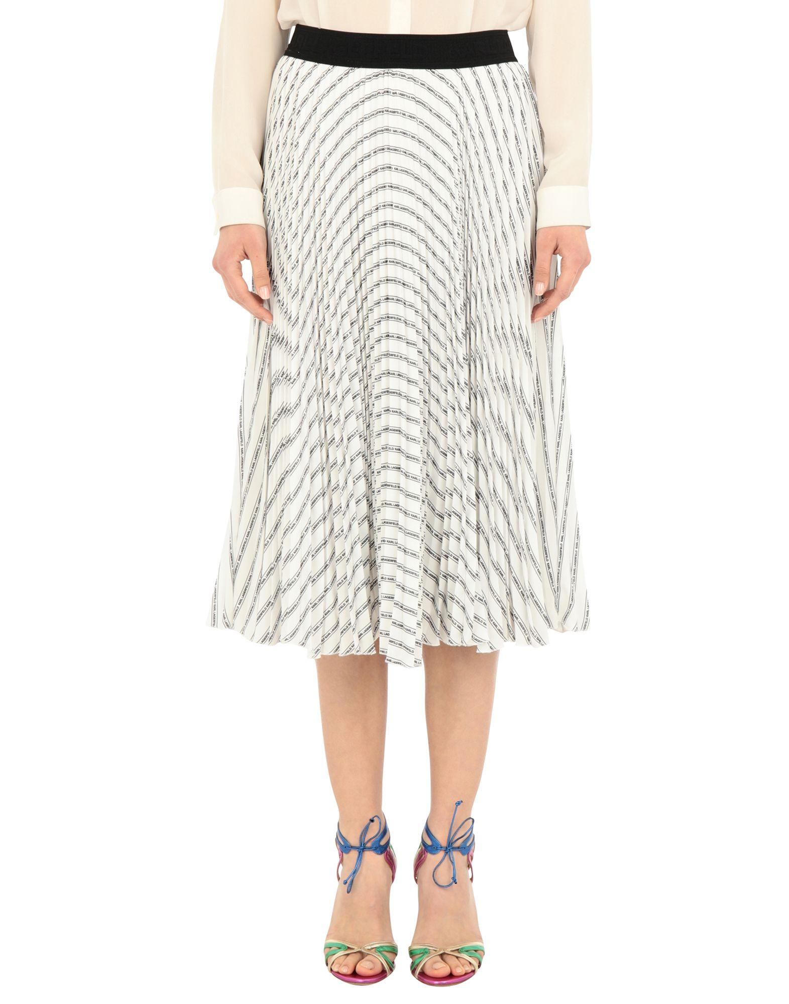 Karl Lagerfeld Pleated Logo Skirt in White - Save 59% - Lyst