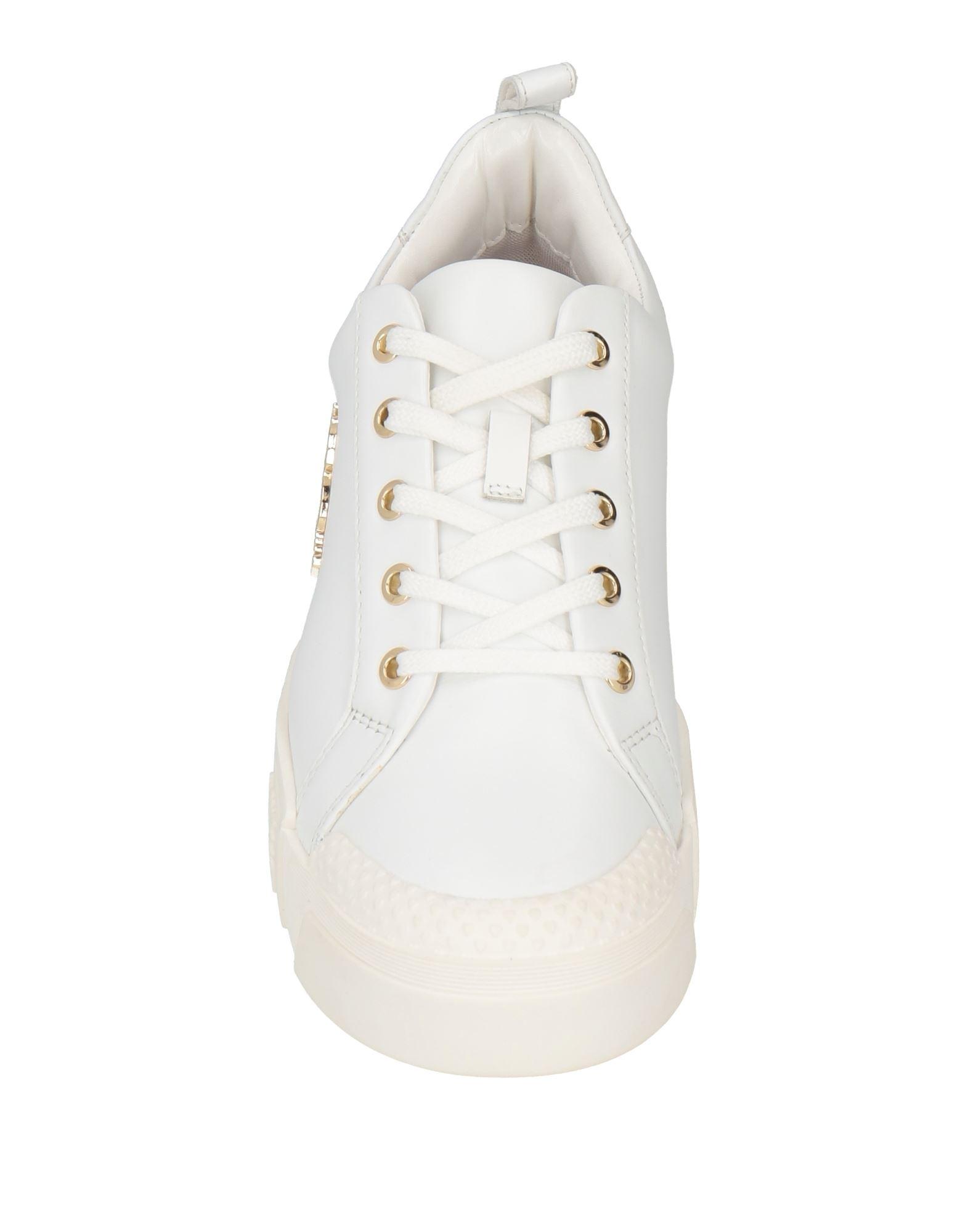 Love Moschino heart eyelets leather sneakers - White