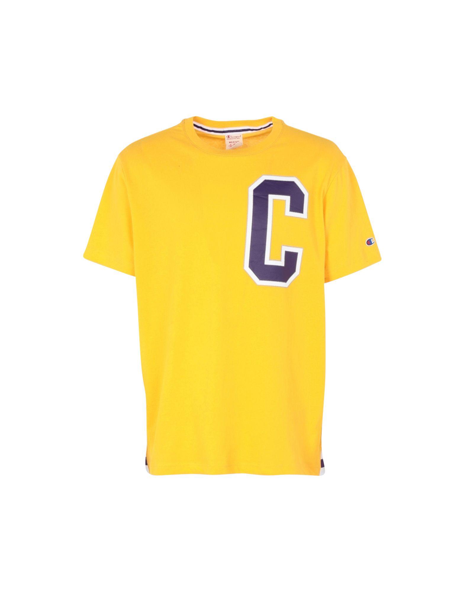 Champion Cotton T-shirt in Yellow for Men - Lyst