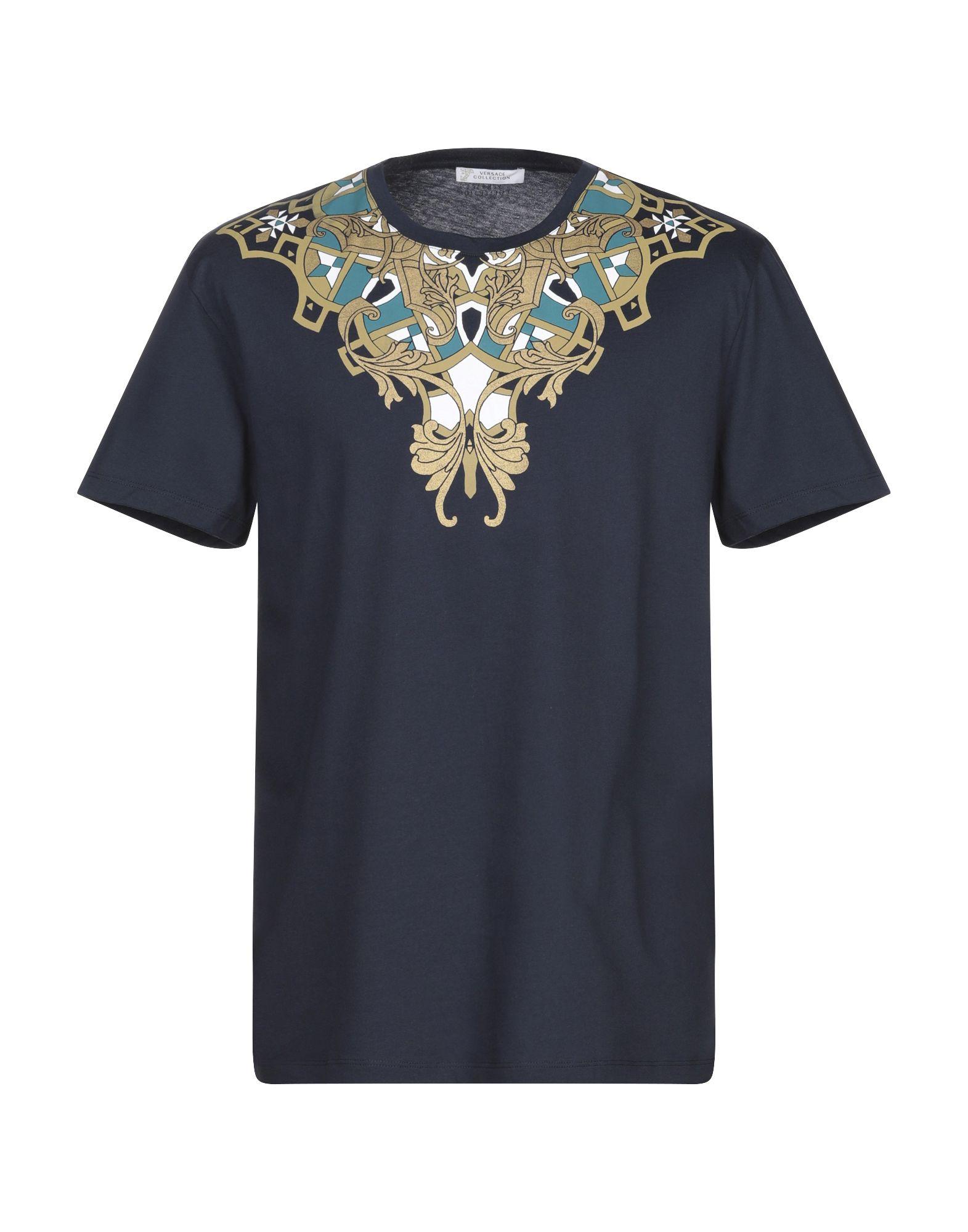 Versace Cotton T-shirt in Dark Blue (Blue) for Men - Lyst