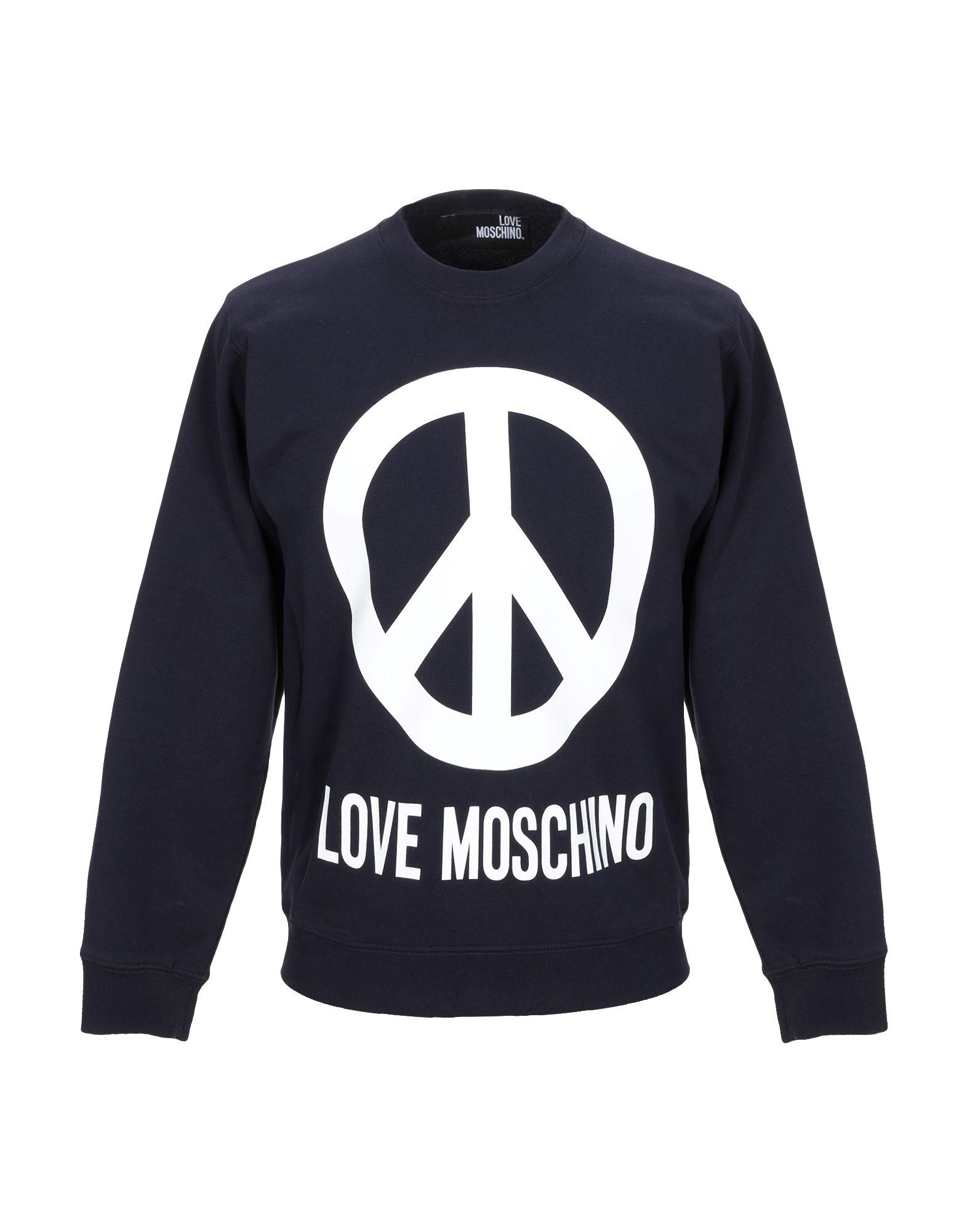 Love Moschino Cotton Peace Sign Sweater in Dark Blue (Blue) for Men ...