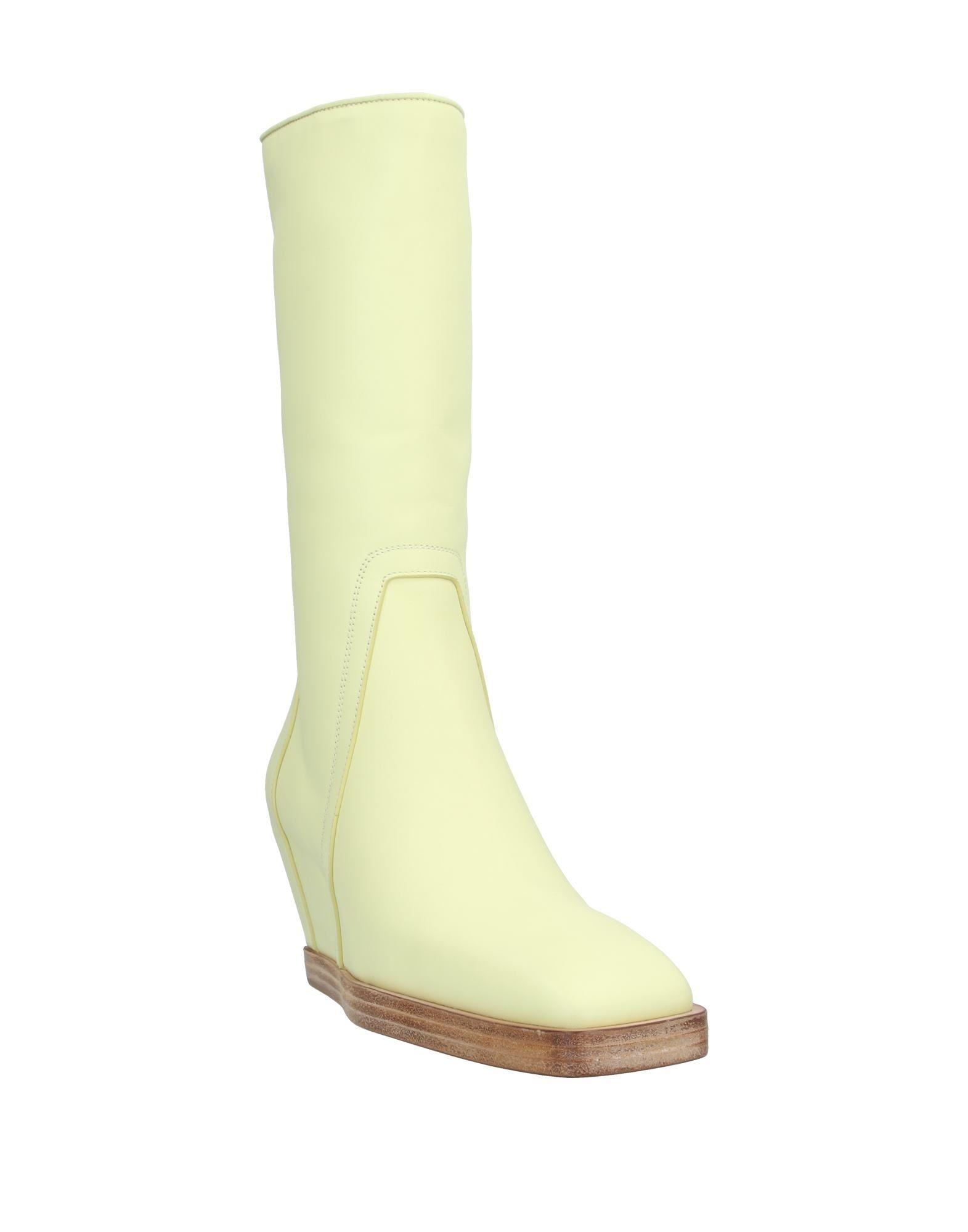Rick Owens Leather Knee Boots in Light Yellow (Yellow) - Lyst