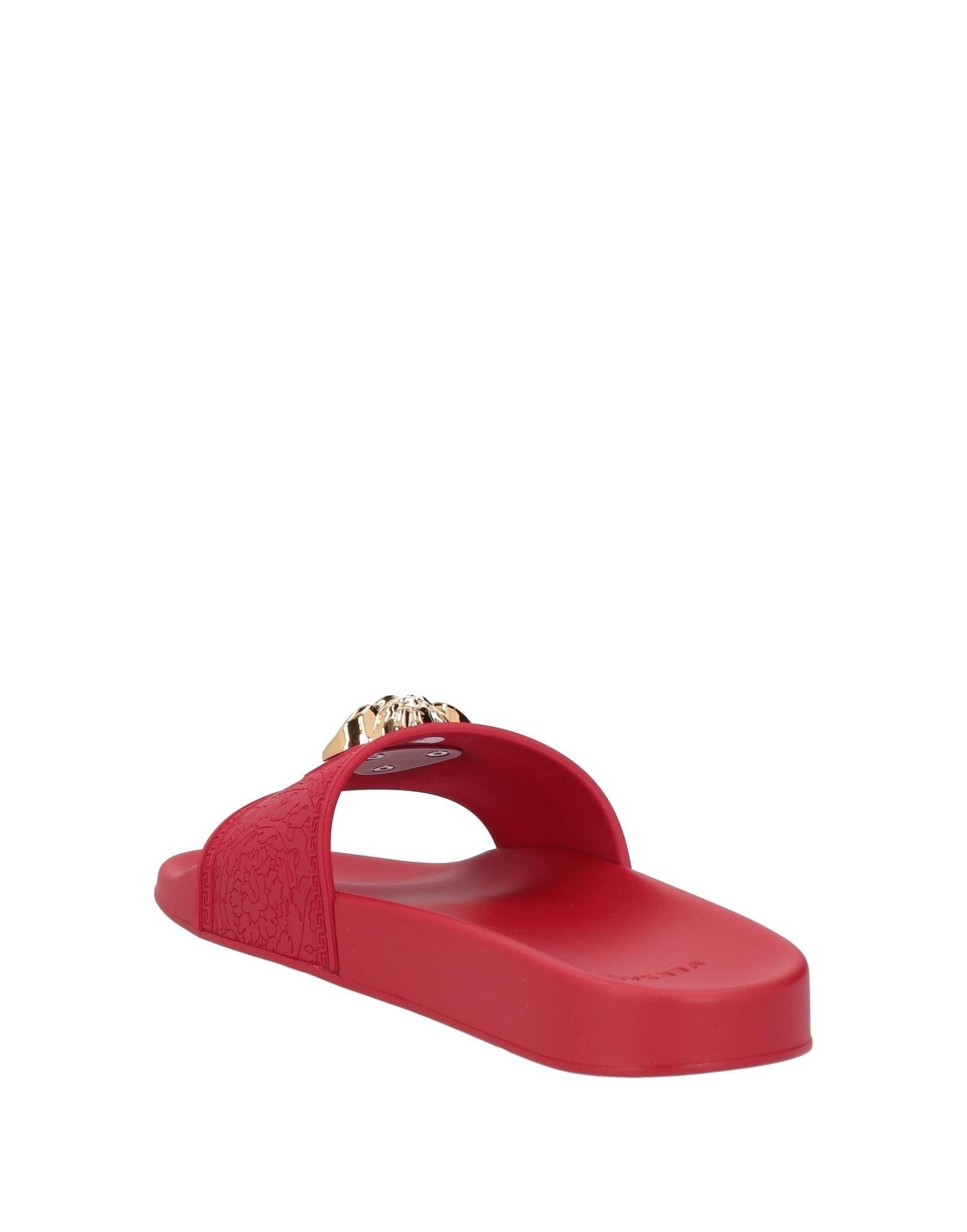 Versace flip hot sale flops red