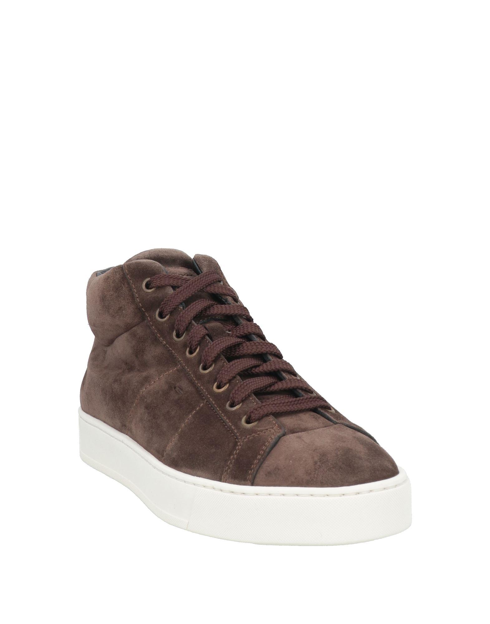 Santoni Sneakers Leather in Brown for Men | Lyst